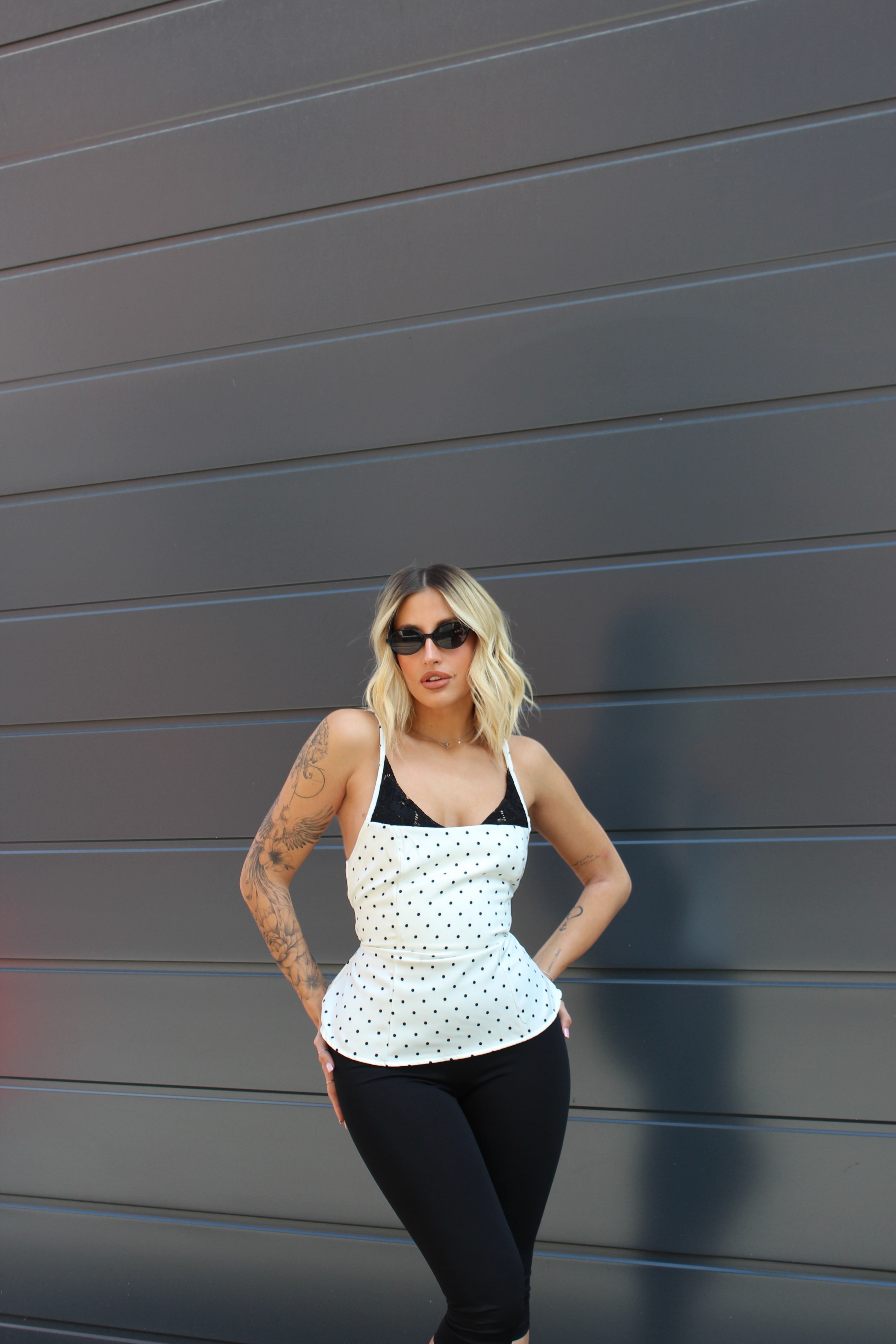 Top Pois bianco