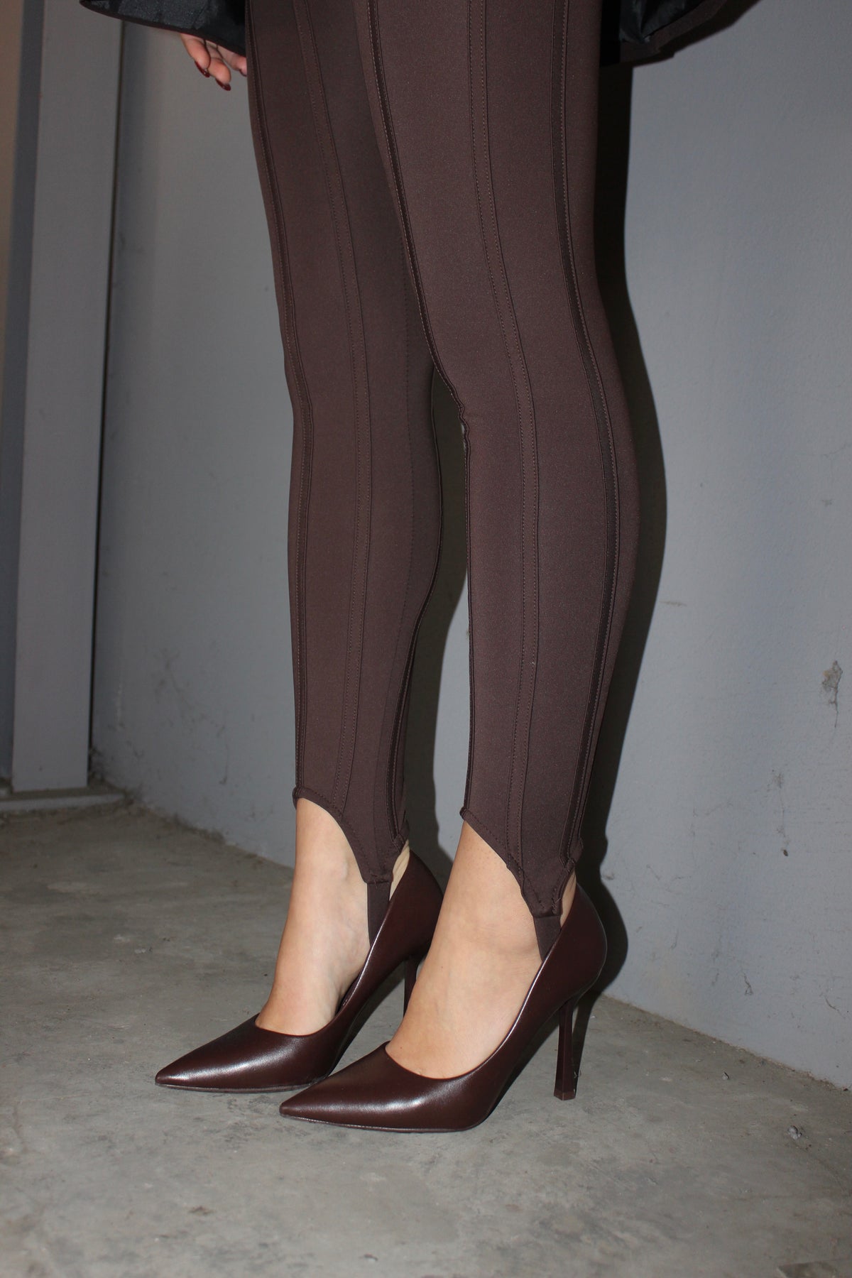 Leggings staffa steccato cioccolato