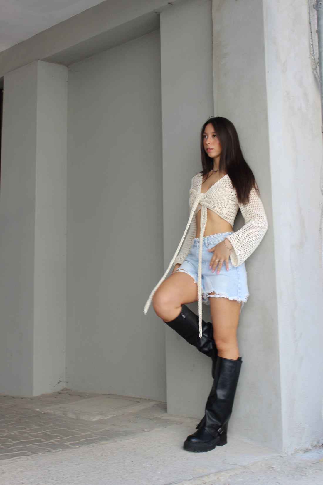 Maglia Crochet Panna