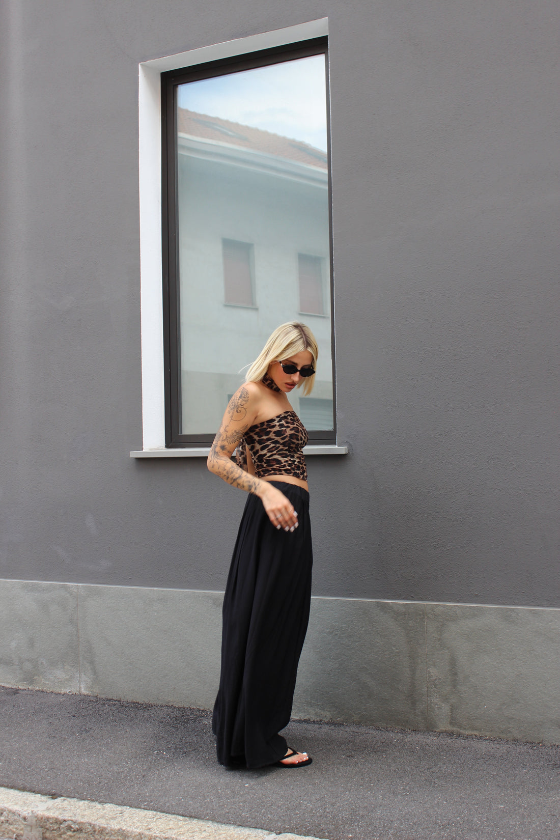 Pantalone viscosa nero