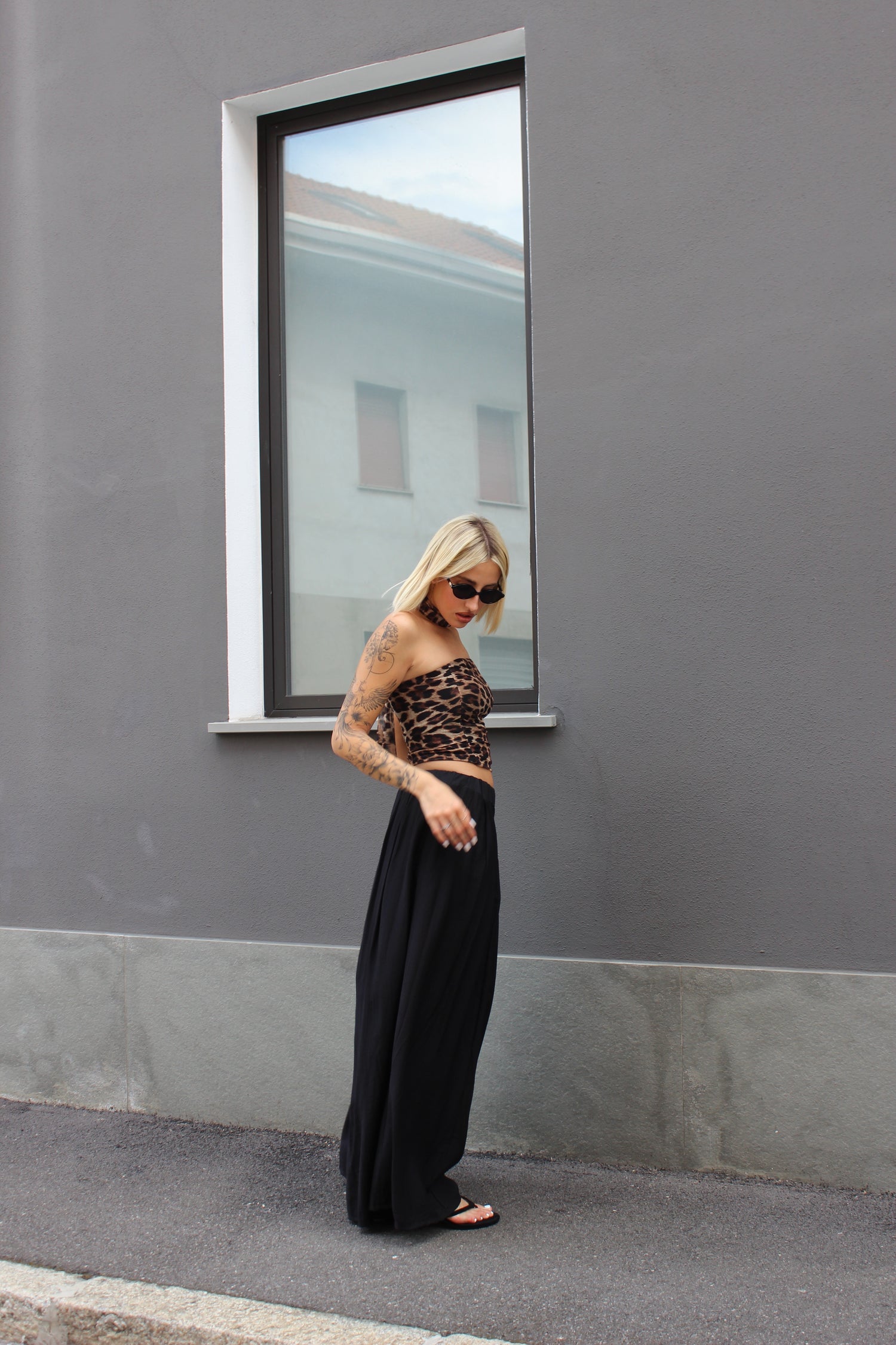 Pantalone viscosa nero
