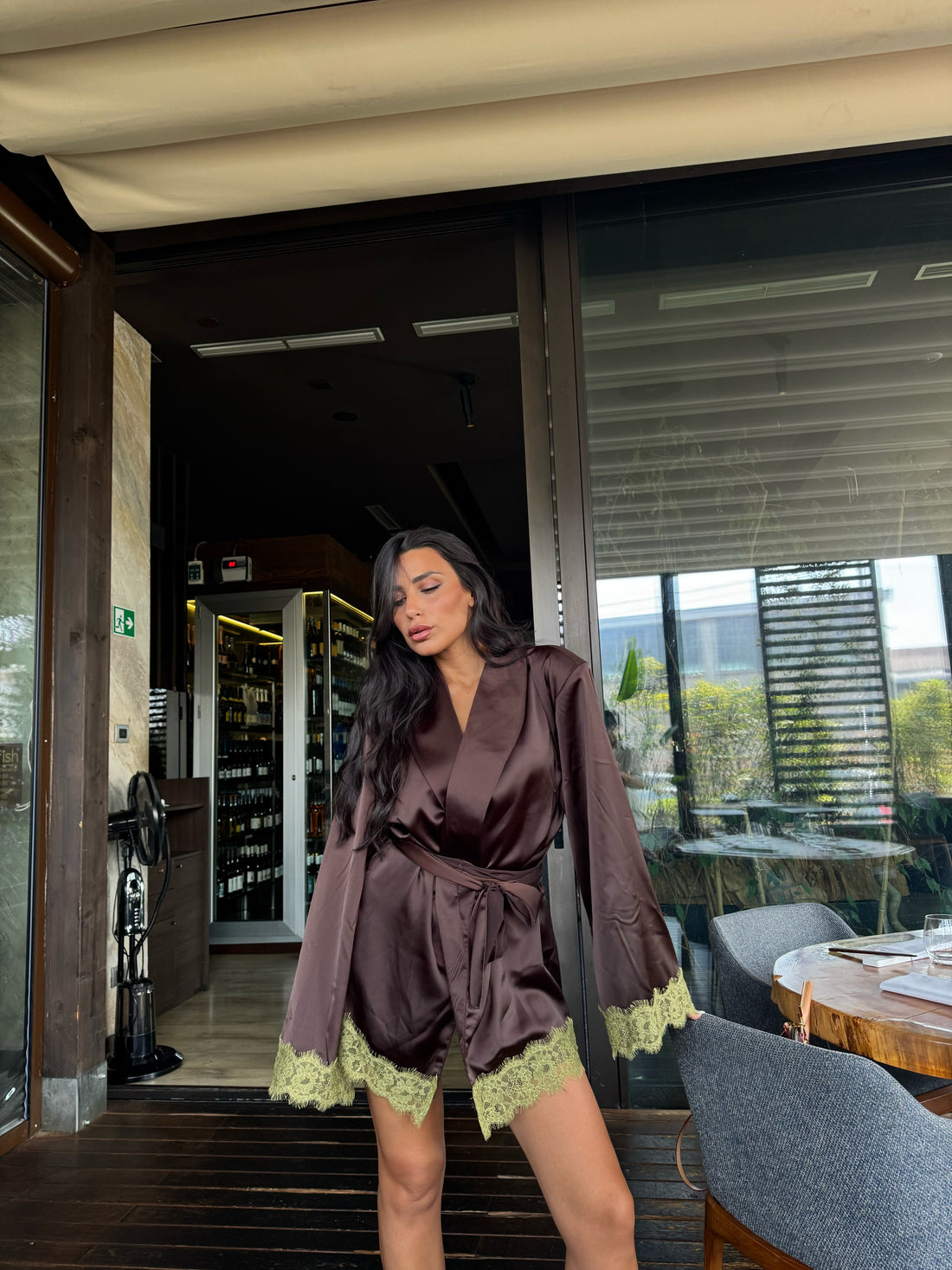 Abito kimono Chantal cioccolato