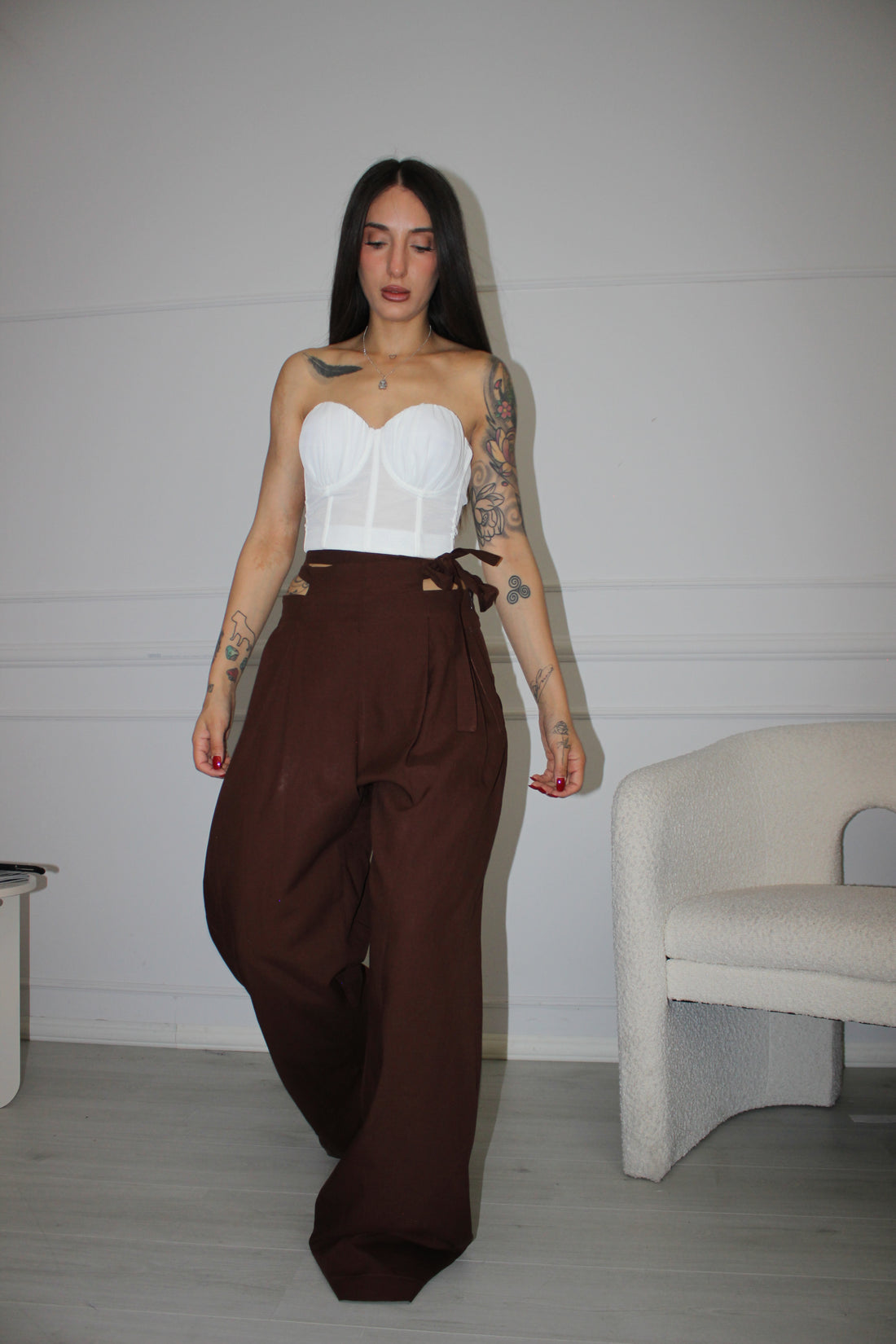 Pantalone Cut Out Chocolate
