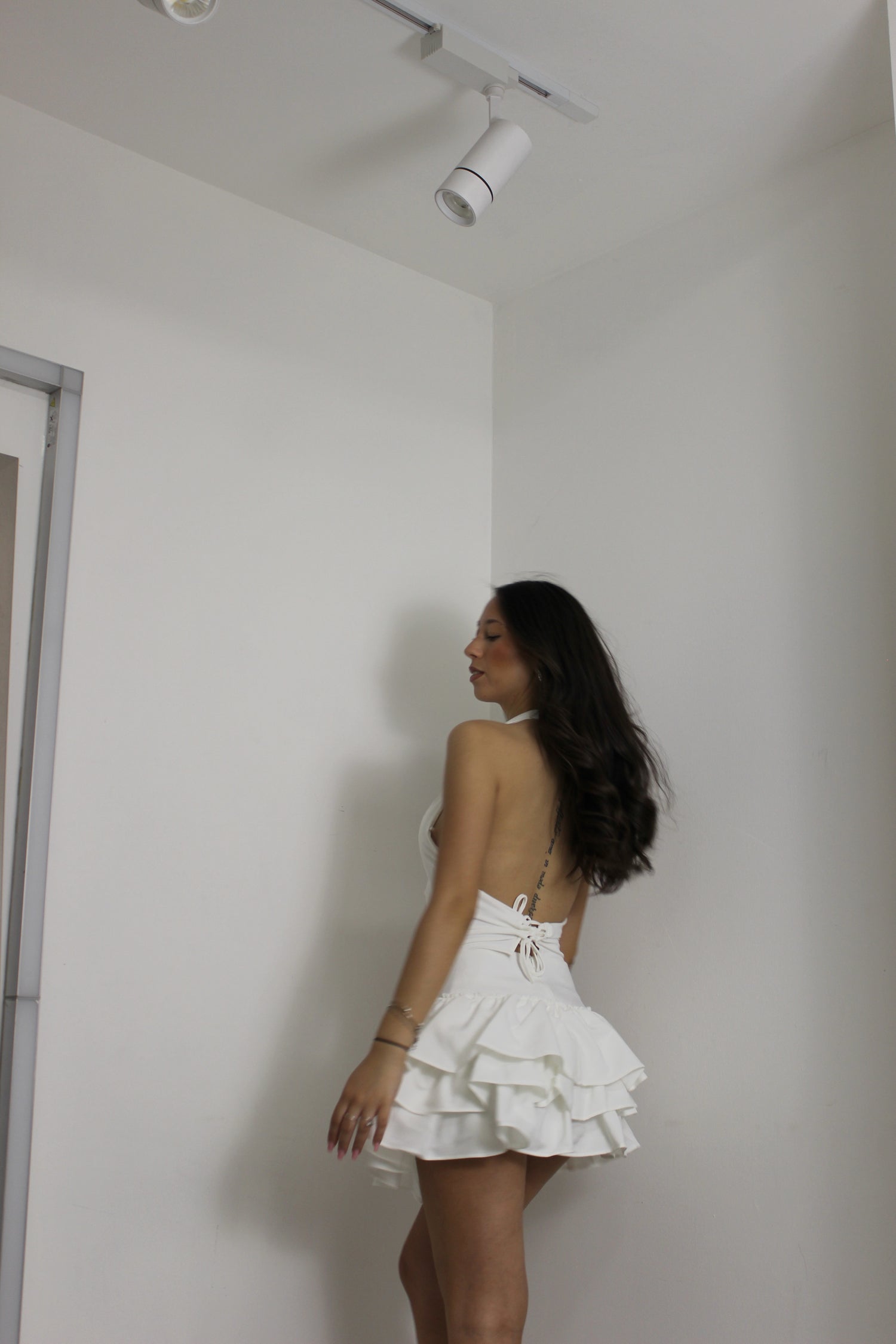 Minigonna Balze Bianco