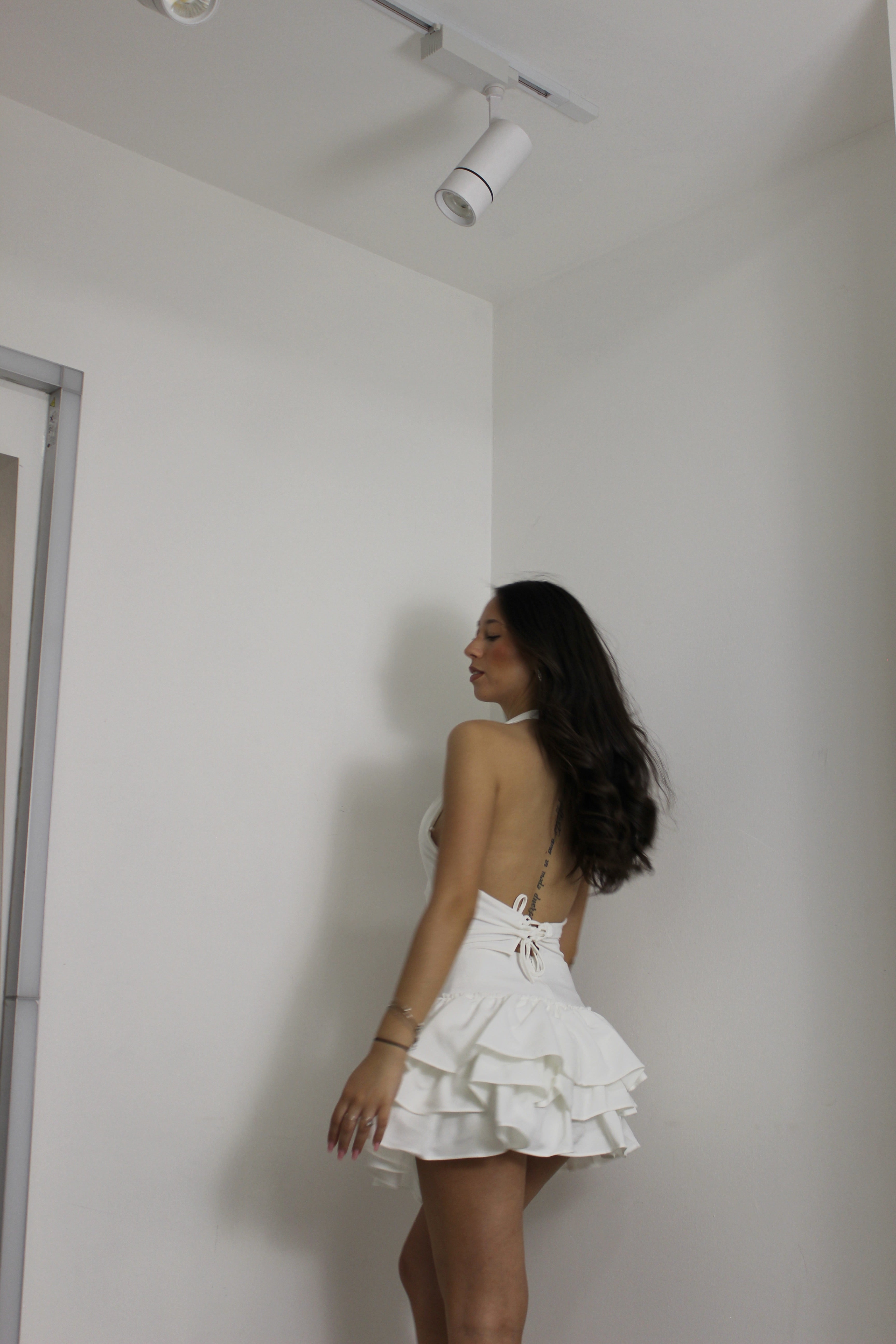 Minigonna Balze Bianco