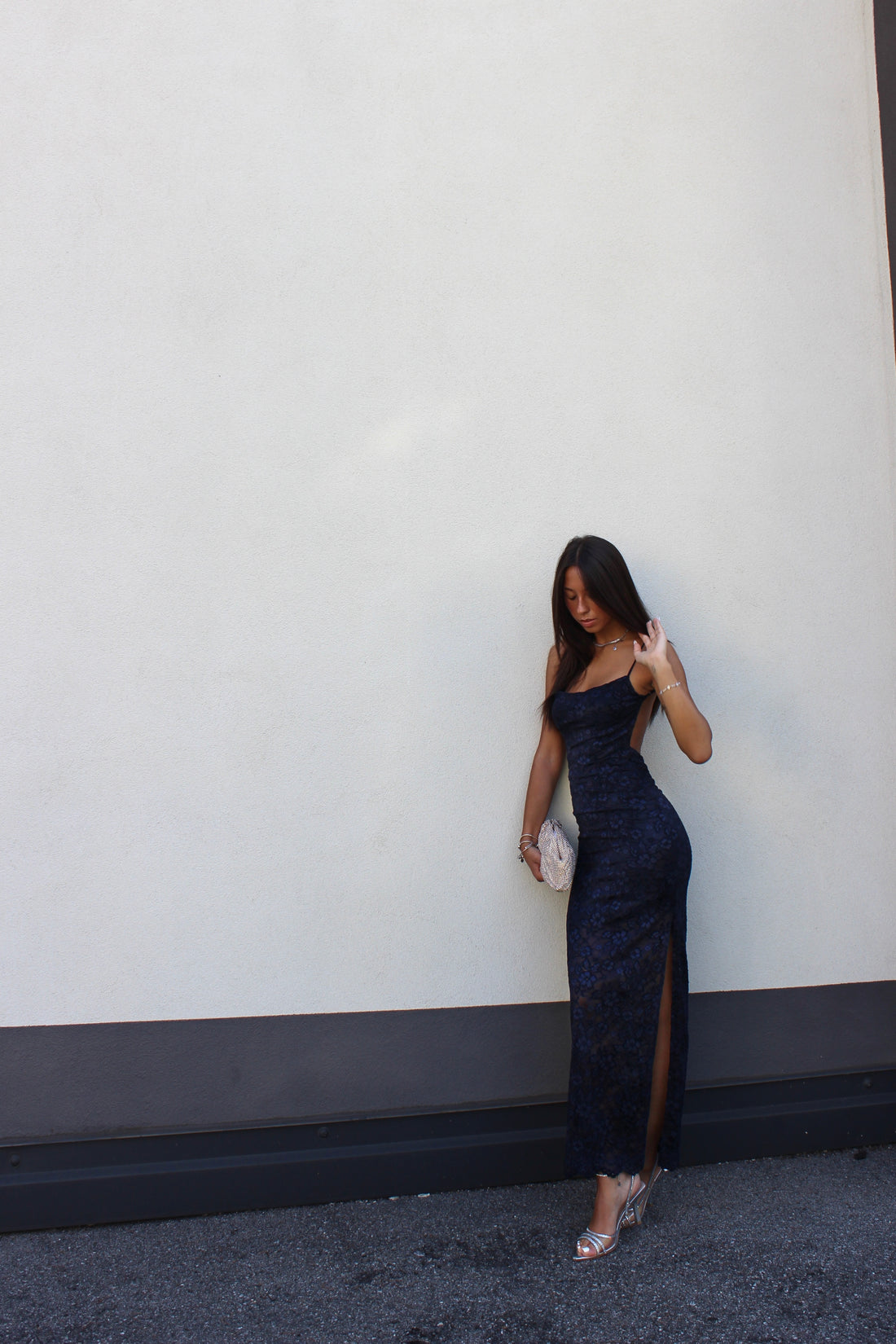 Abito lace blu