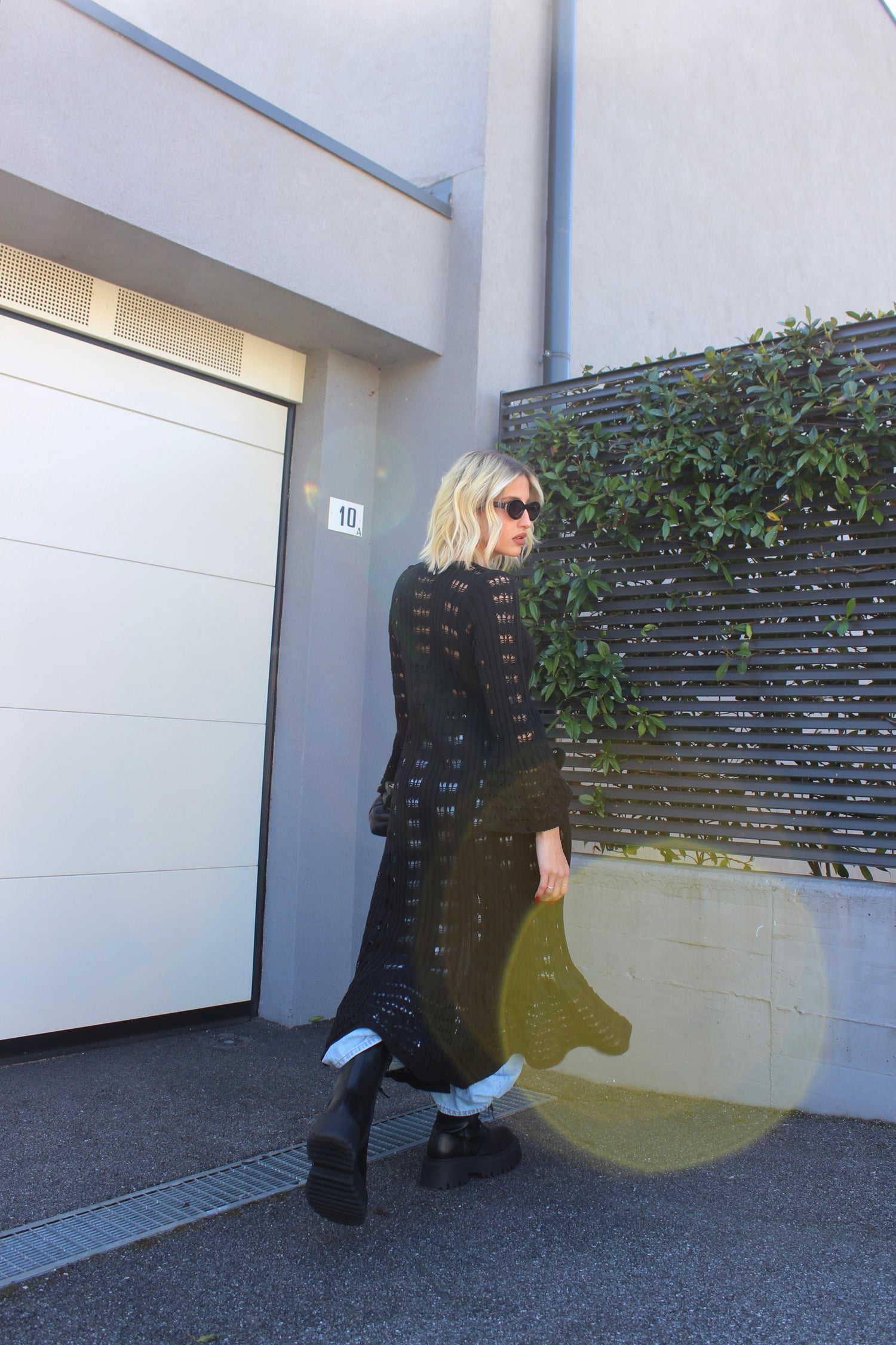 Kimono Crochet Nero