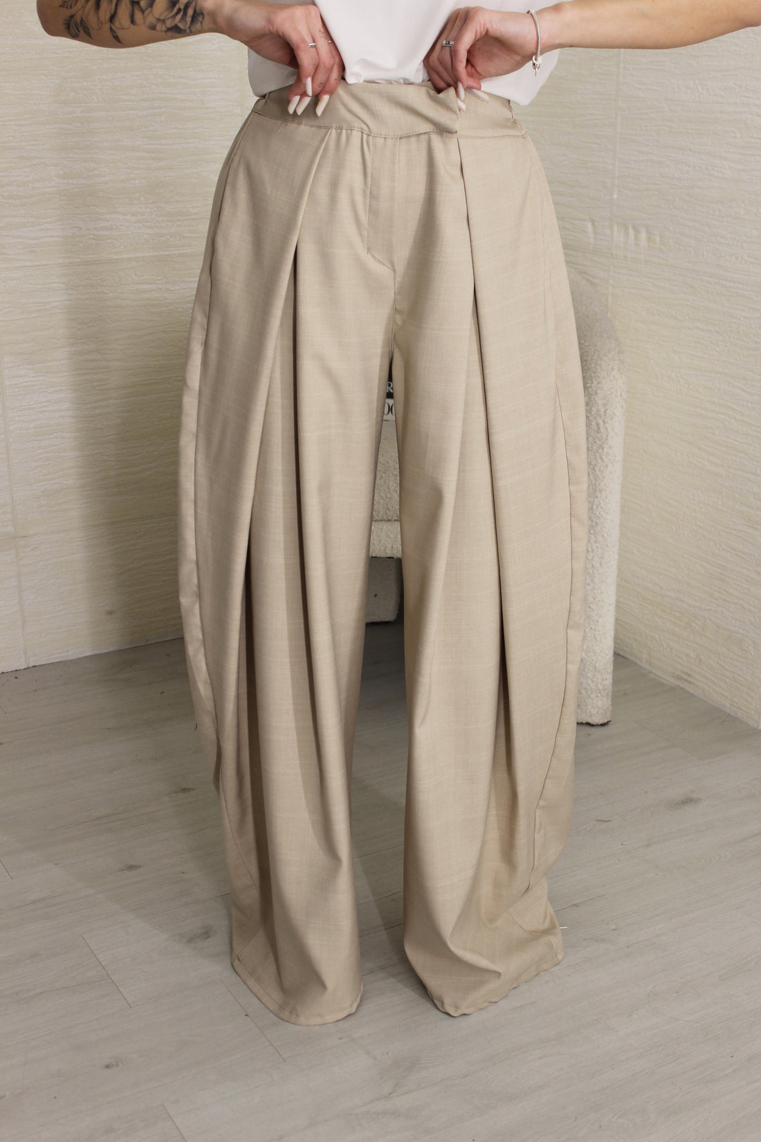 Pantalone ampio Beige
