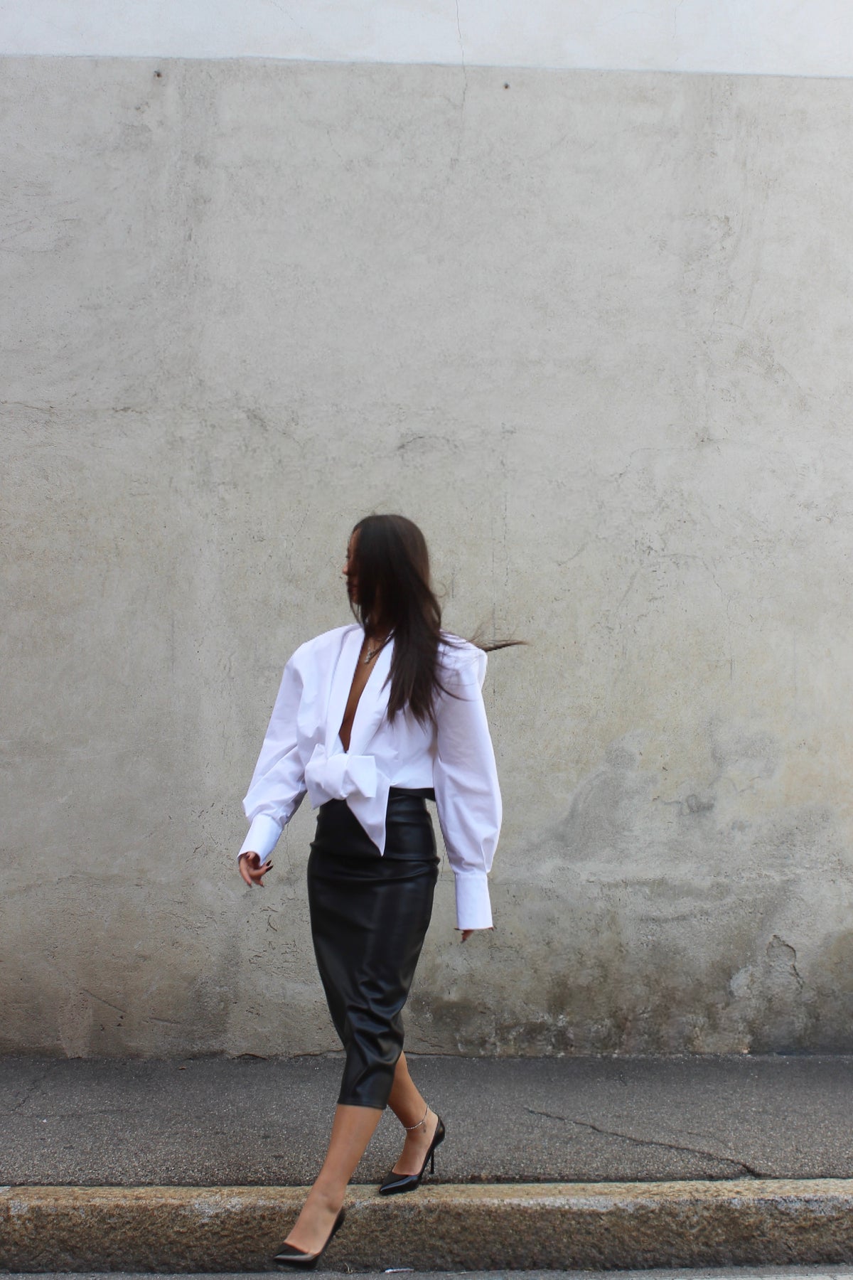 Gonna midi ecopelle nero
