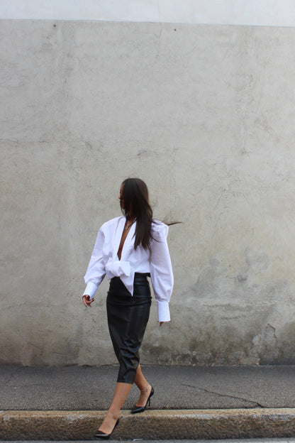 Gonna midi ecopelle nero