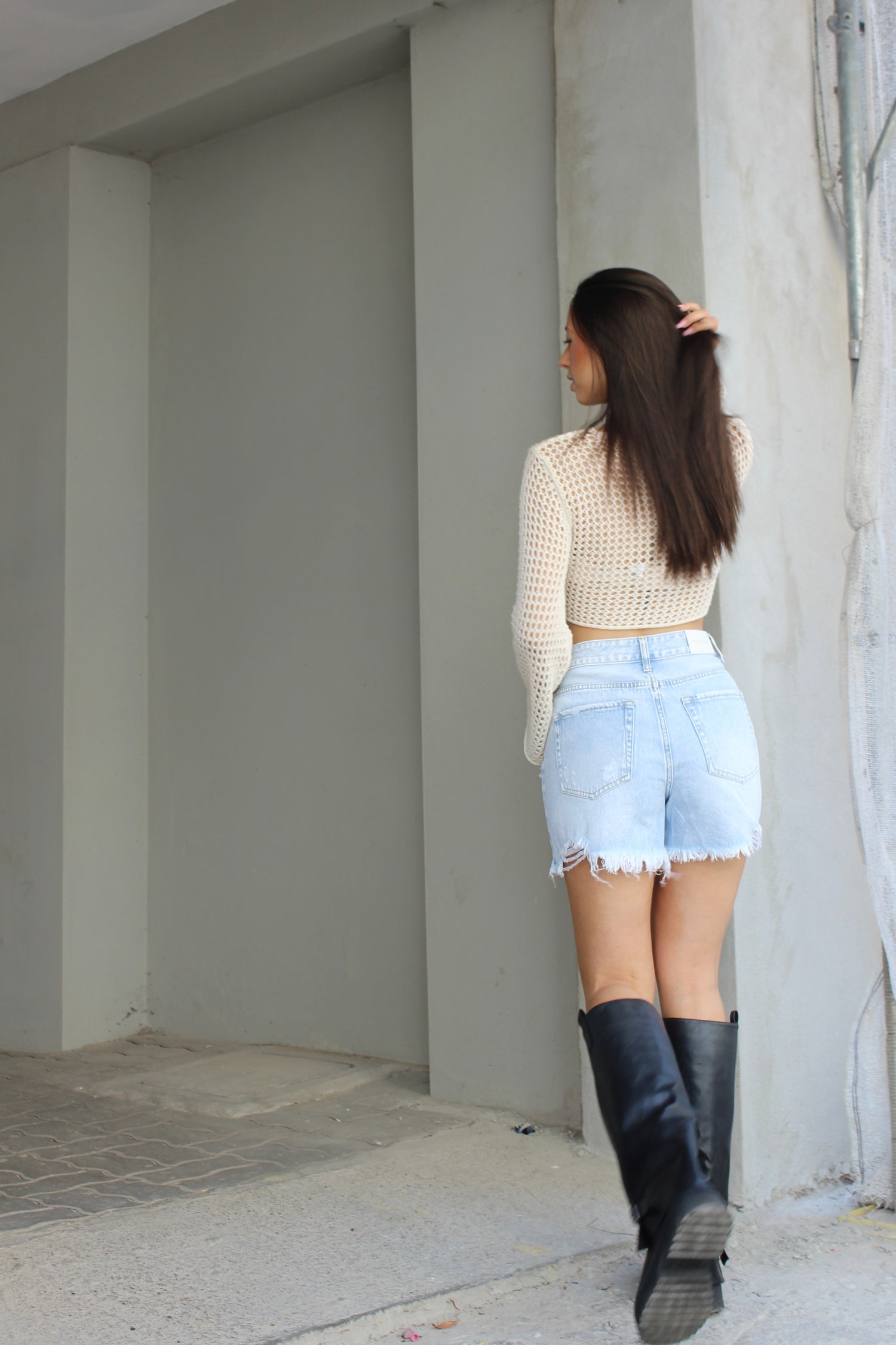 Maglia Crochet Panna