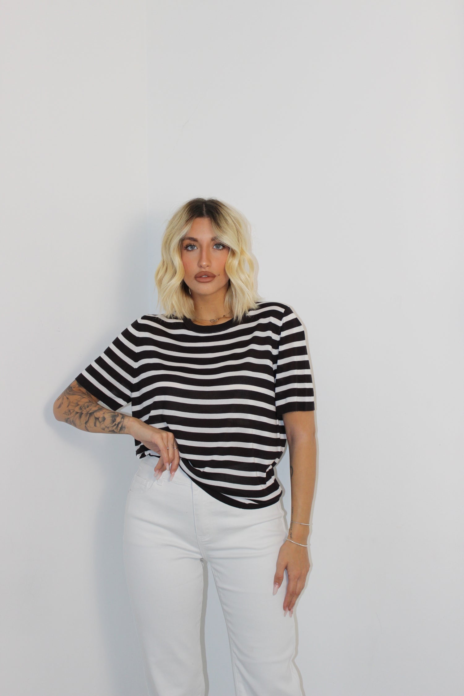 T-shirt righe cioccolato
