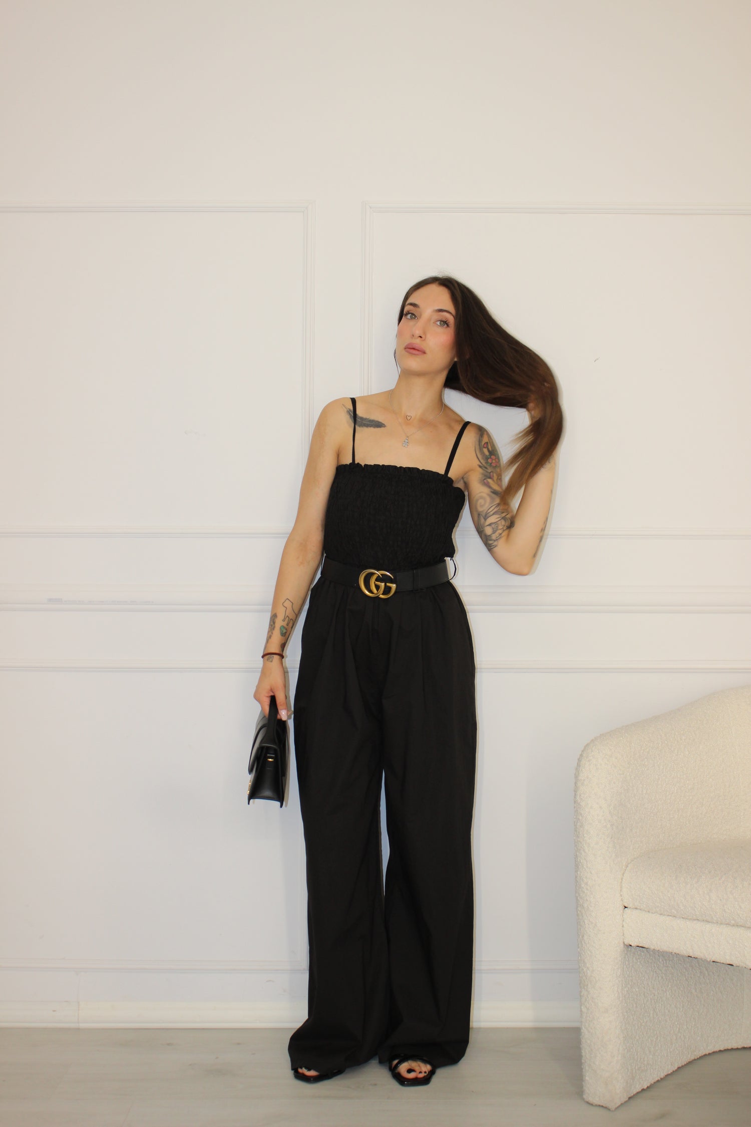 Jumpsuit in Cotone Nero