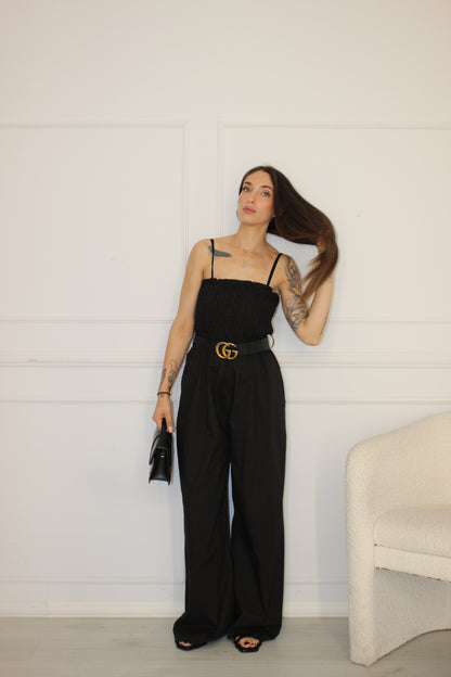 Jumpsuit in Cotone Nero