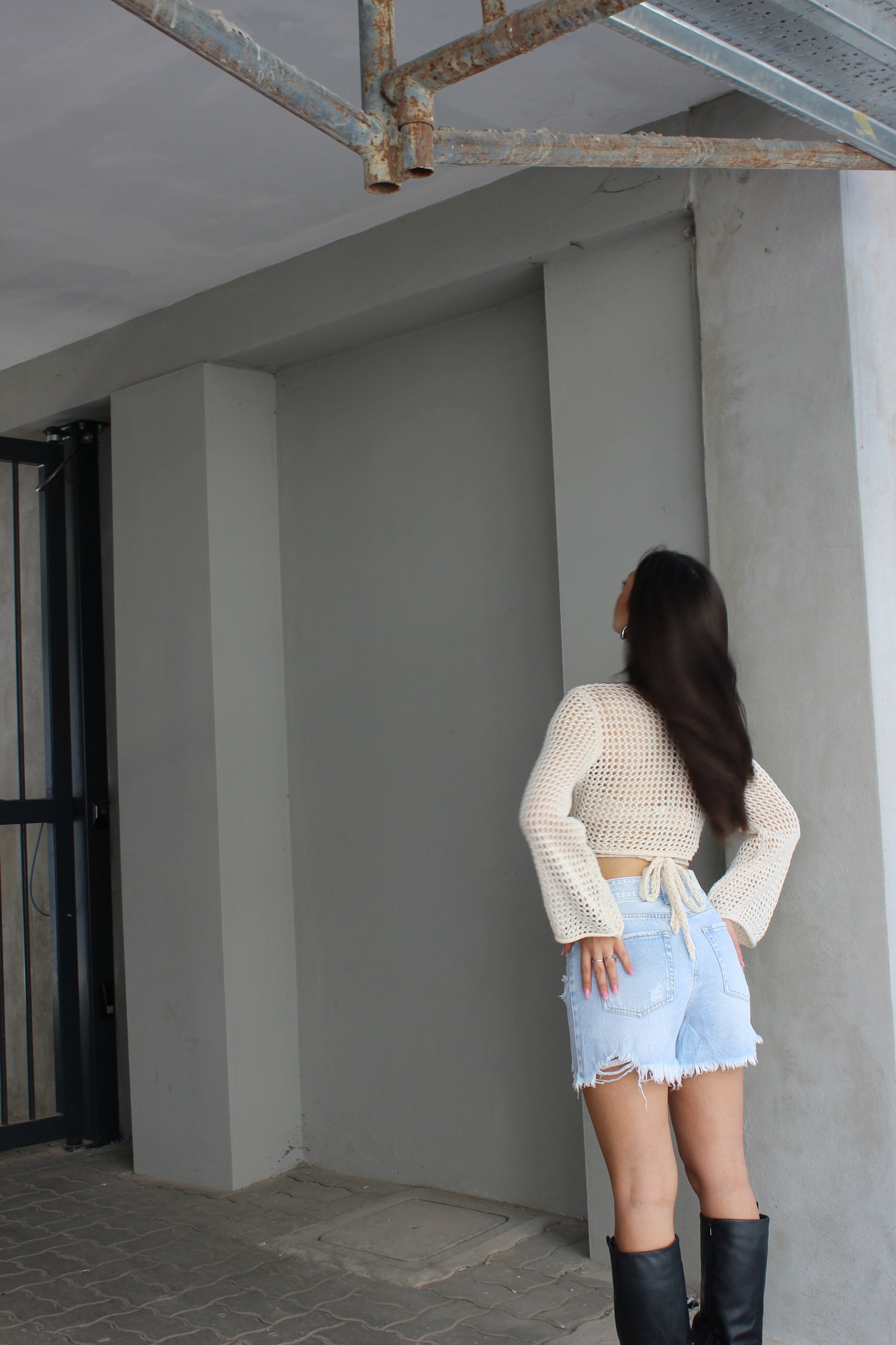 Maglia Crochet Panna