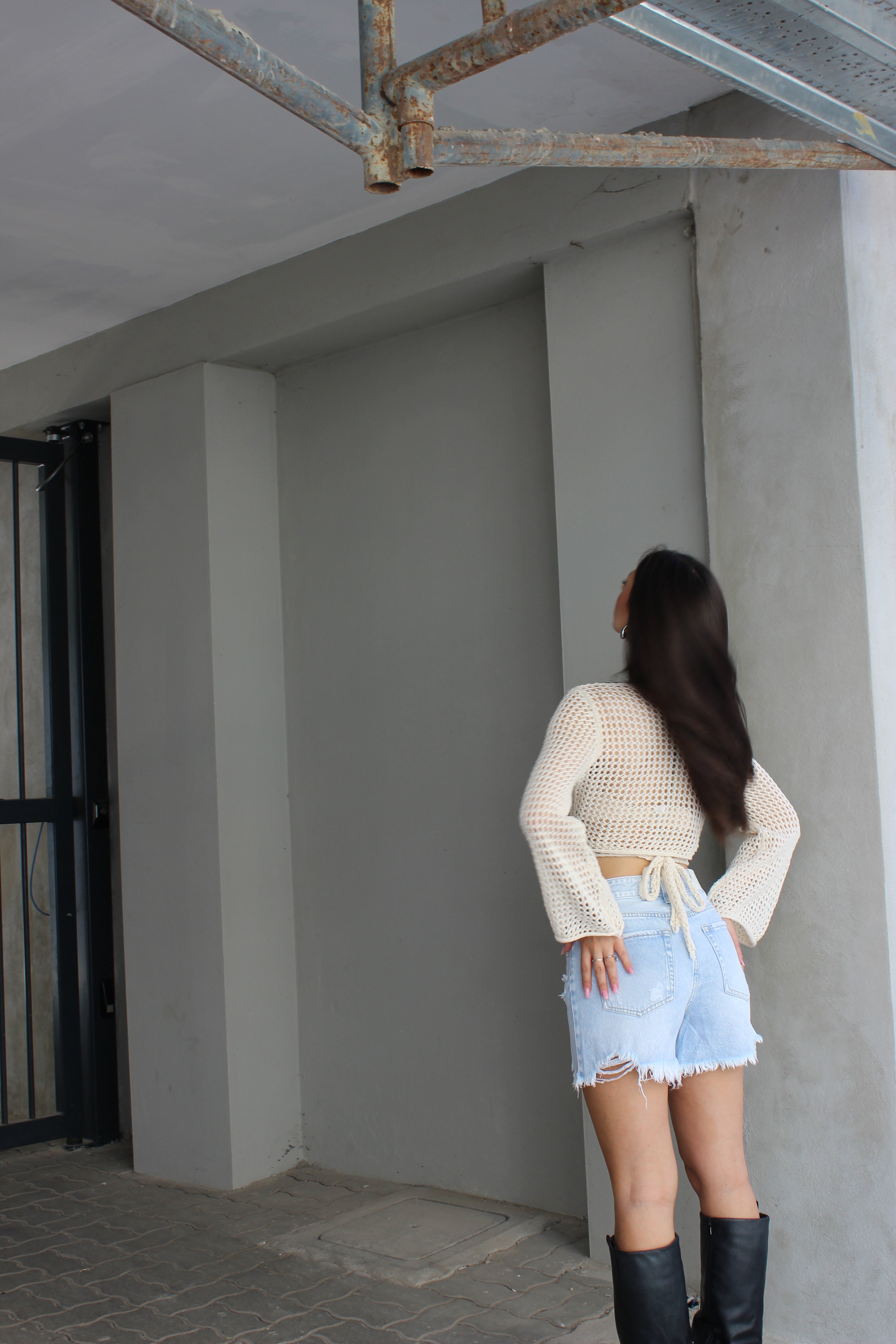 Maglia Crochet Panna