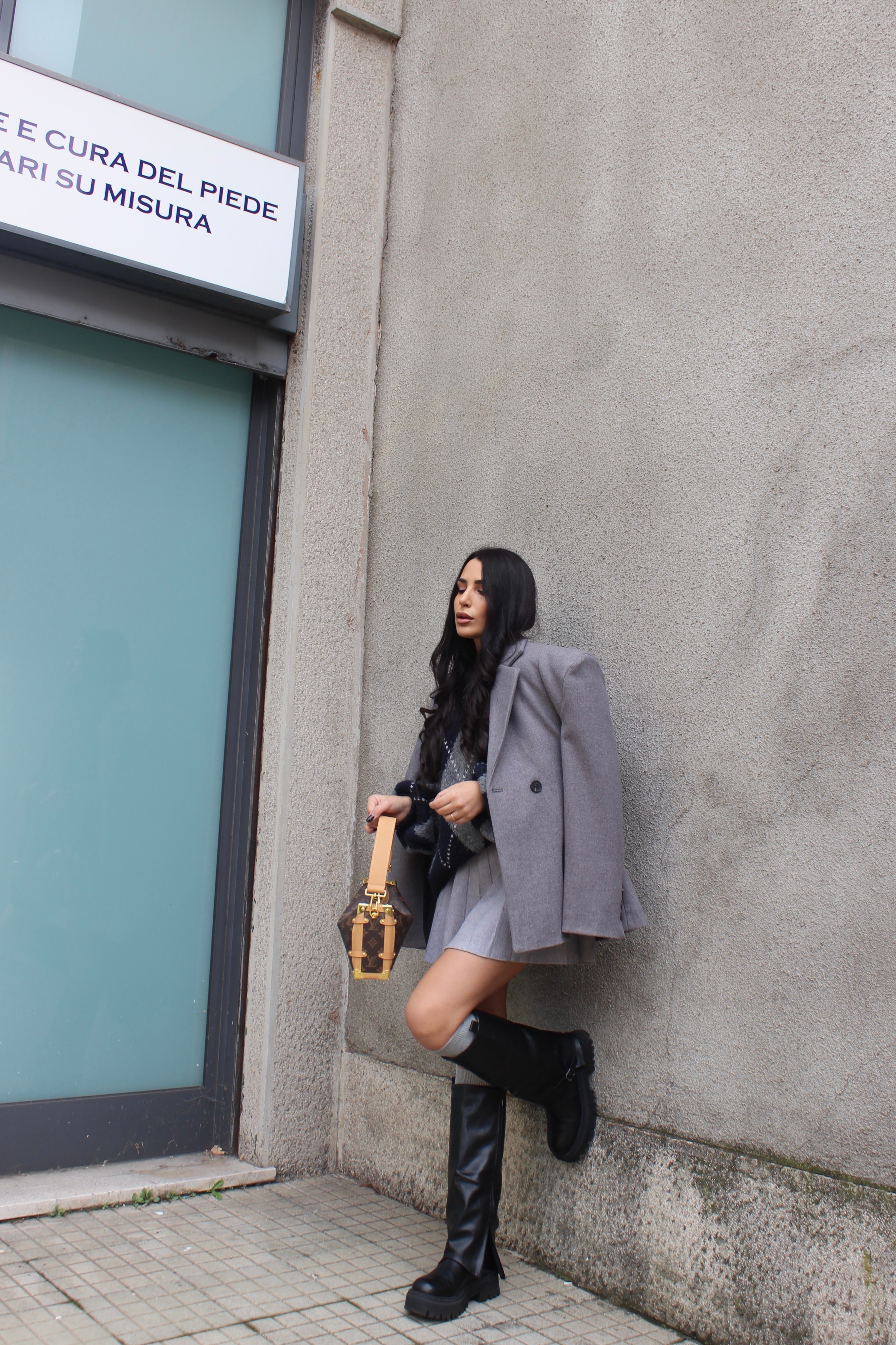 Gonna in viscosa Blu