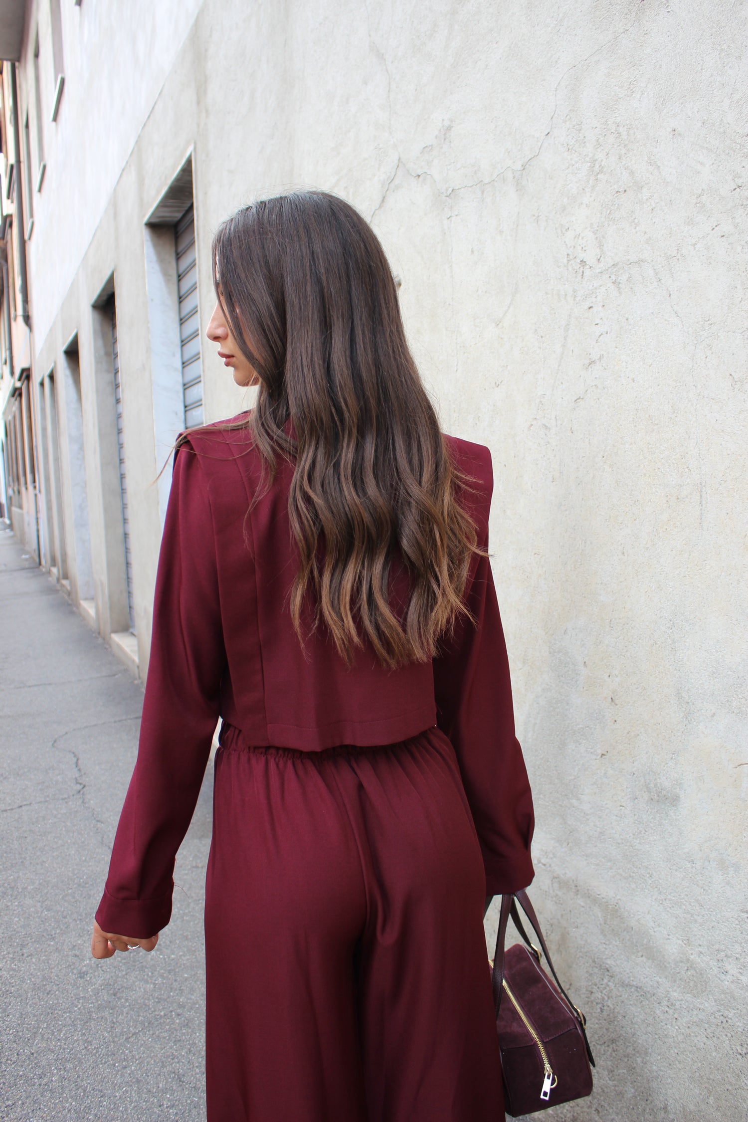 Coordinato Crop Bordeaux