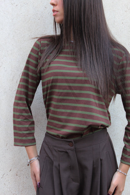 Maglia stripes cioccolato