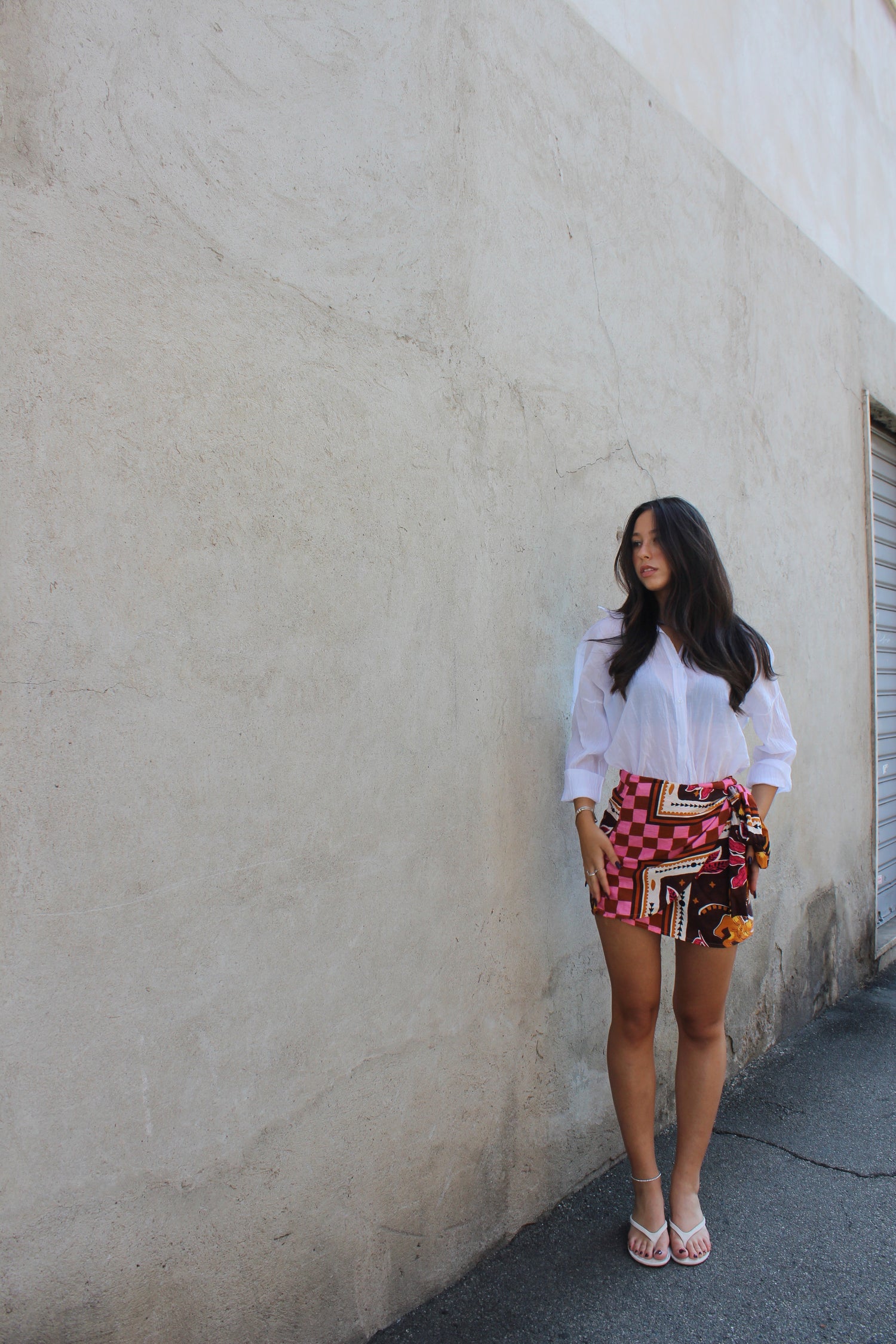 Gonna Pareo damier rosa