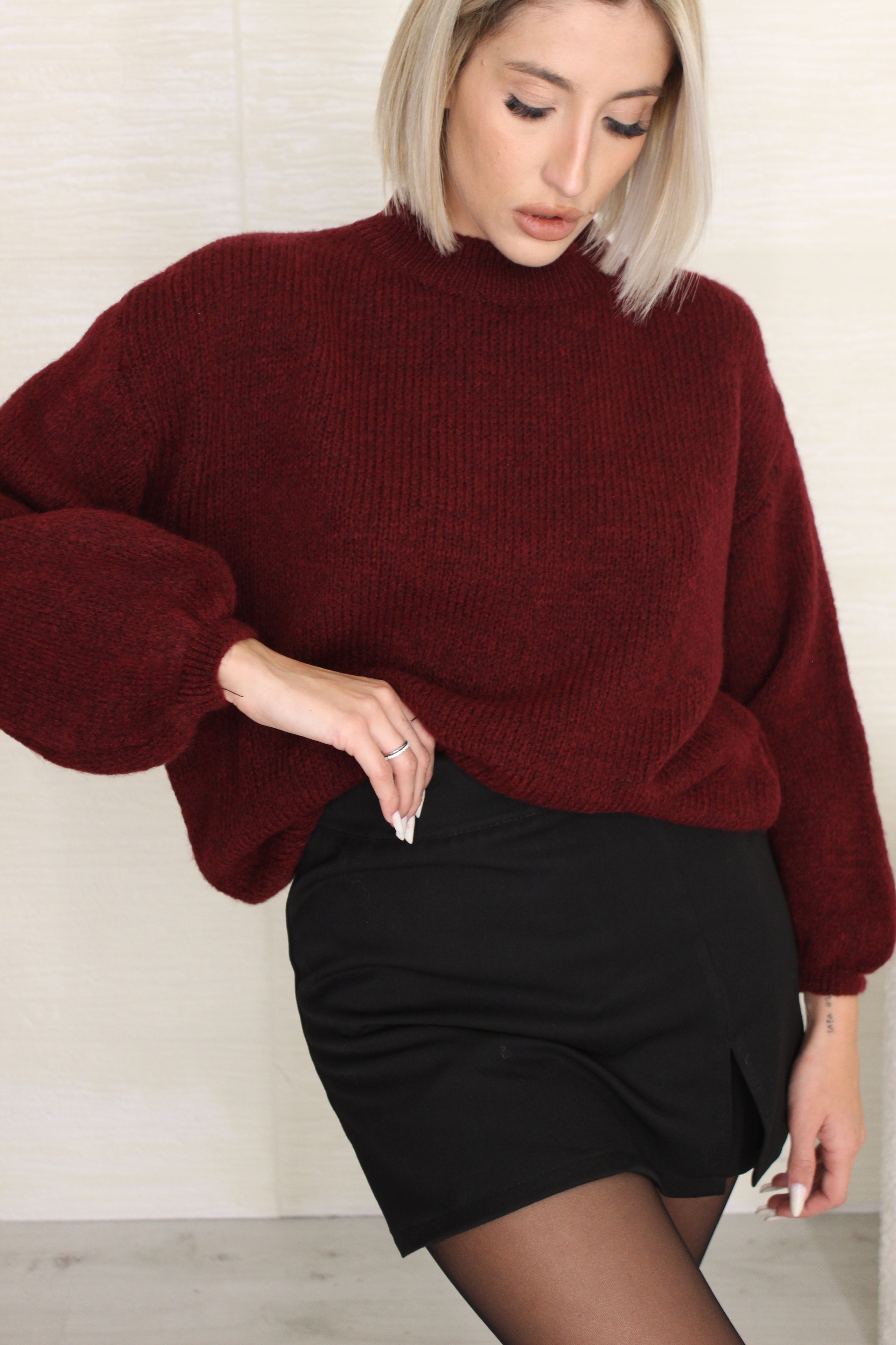 Pull basic Bordeaux