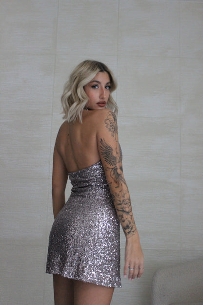 dress paillettes silver