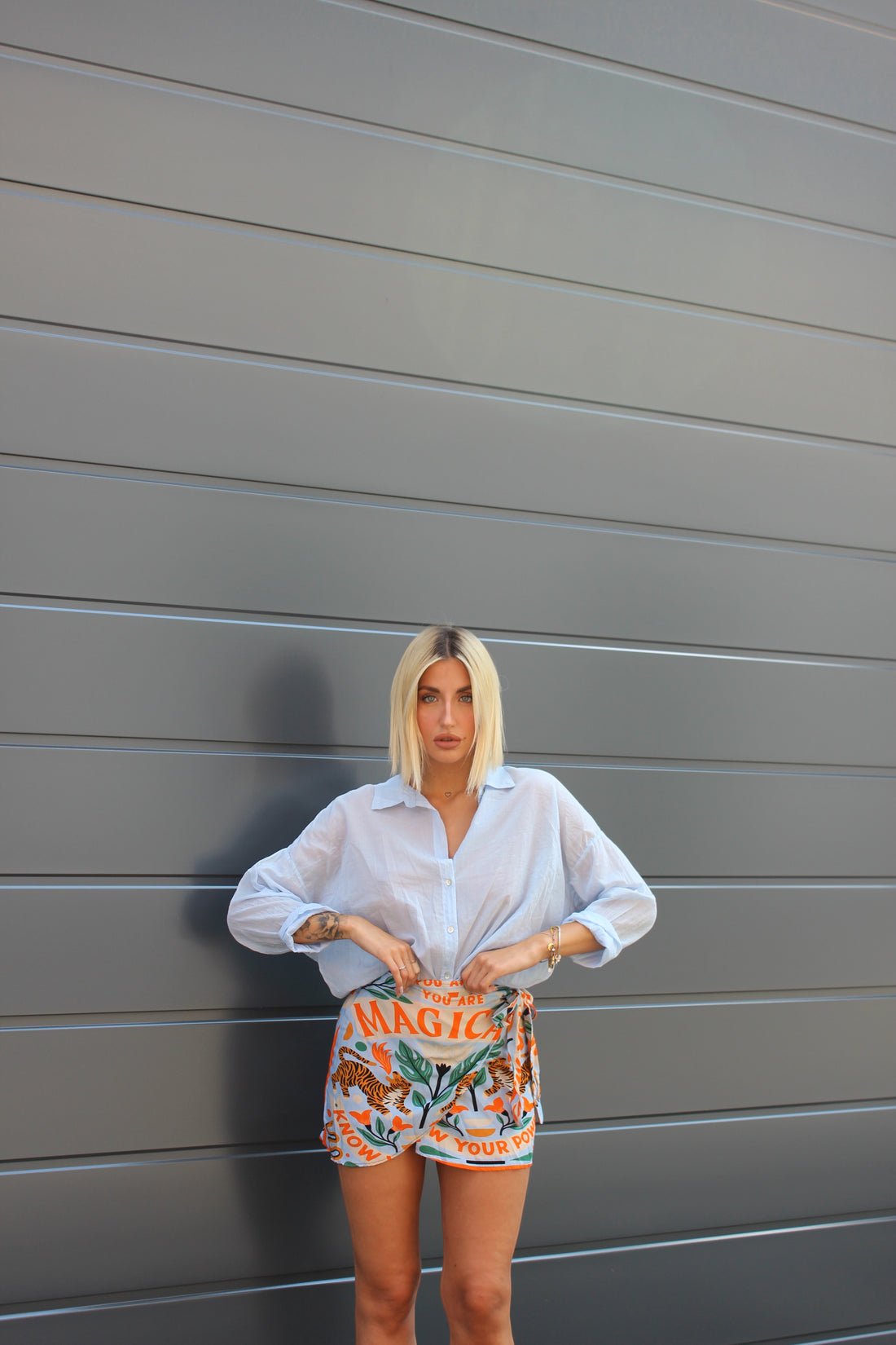 Camicia 100% cotone azzurra
