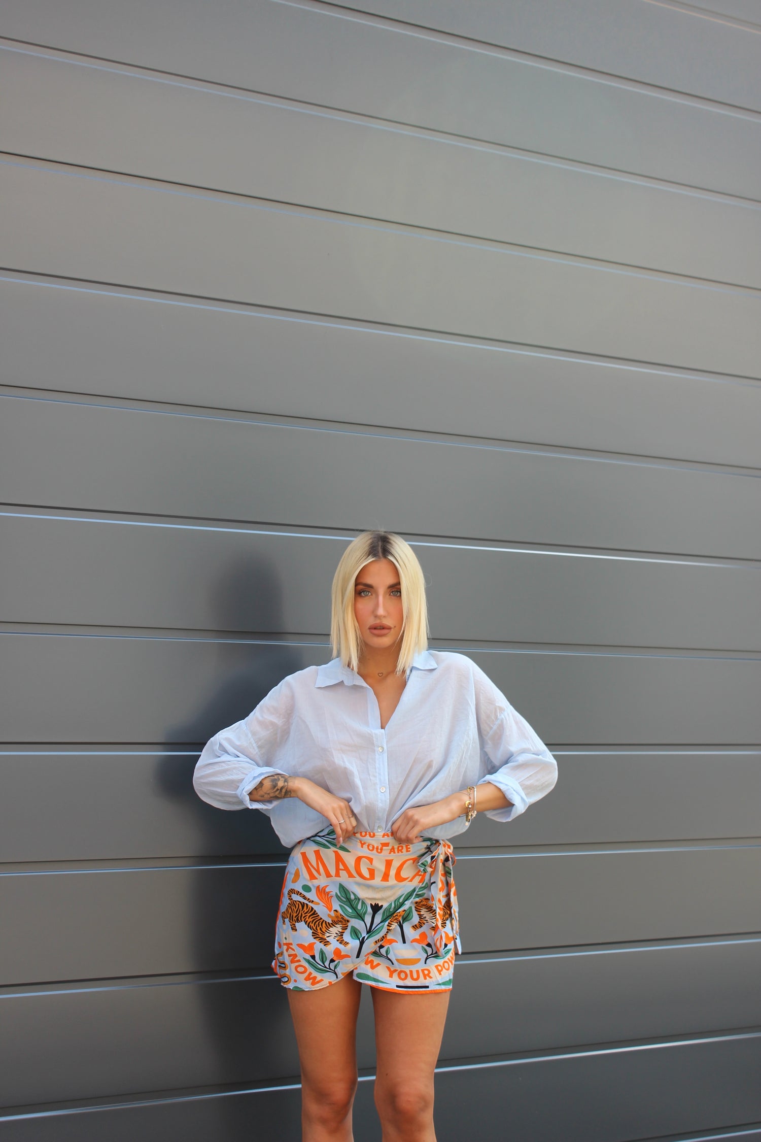Camicia 100% cotone azzurra
