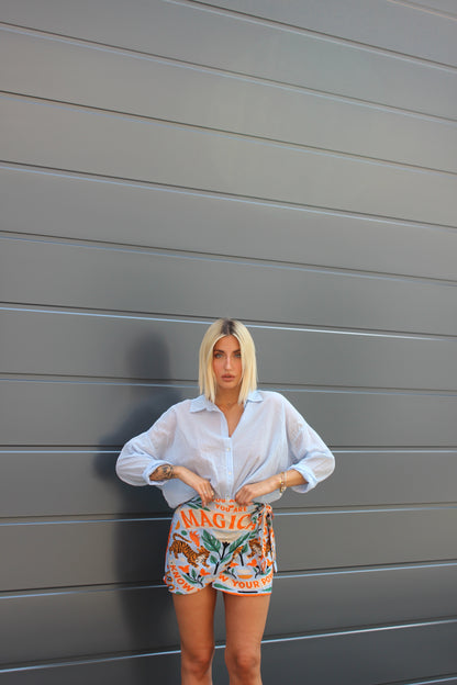Camicia 100% cotone azzurra