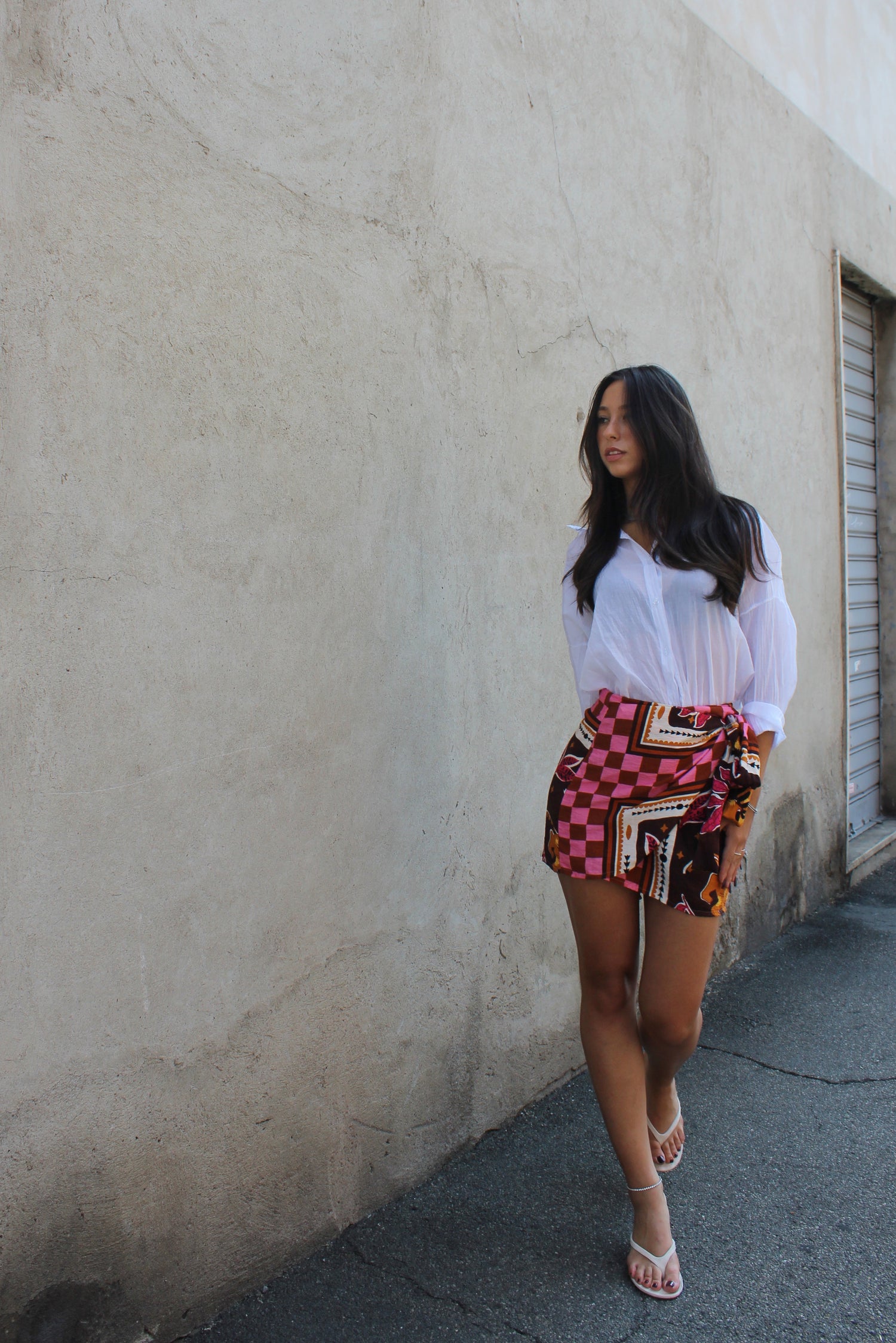 Gonna Pareo damier rosa
