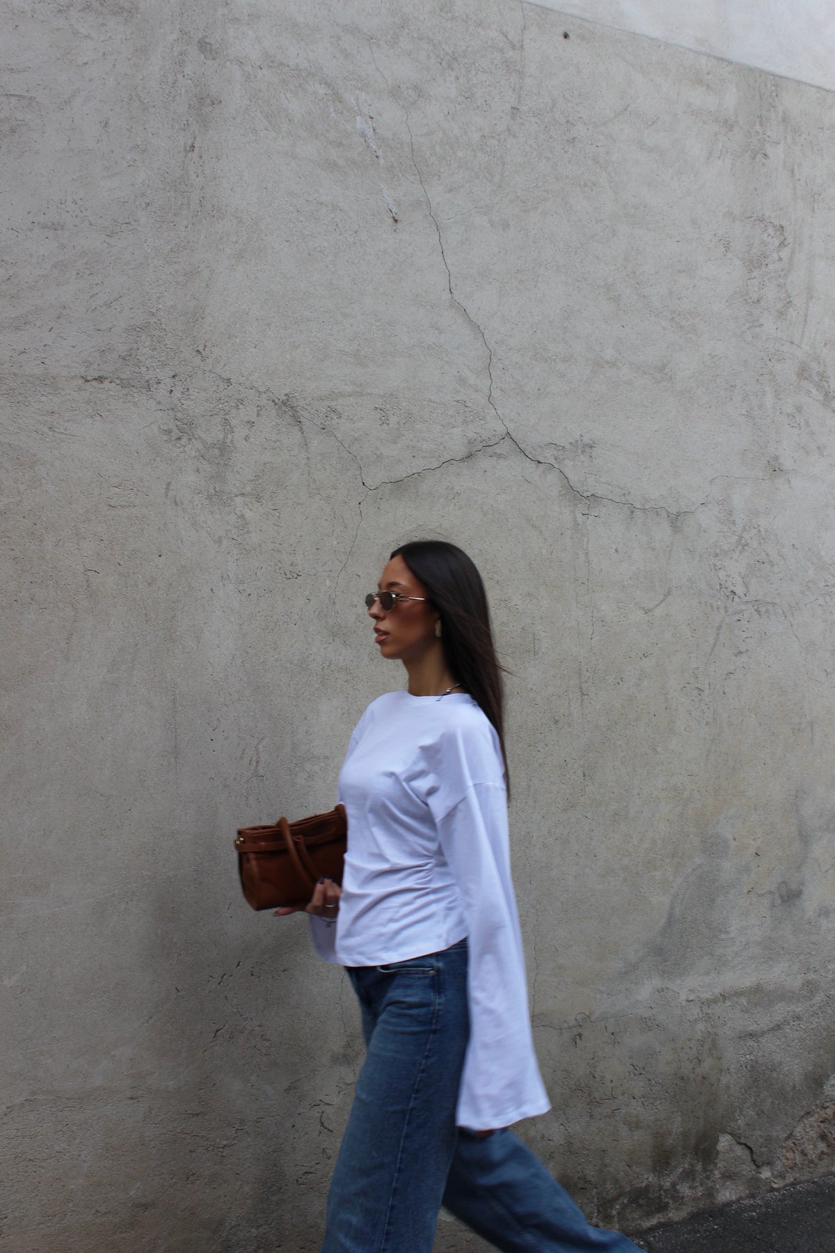 Maglia midi longesleeve bianca