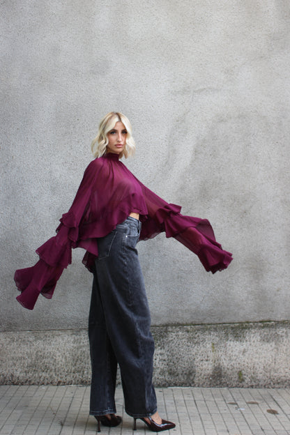 Blusa Voilè Bordeaux