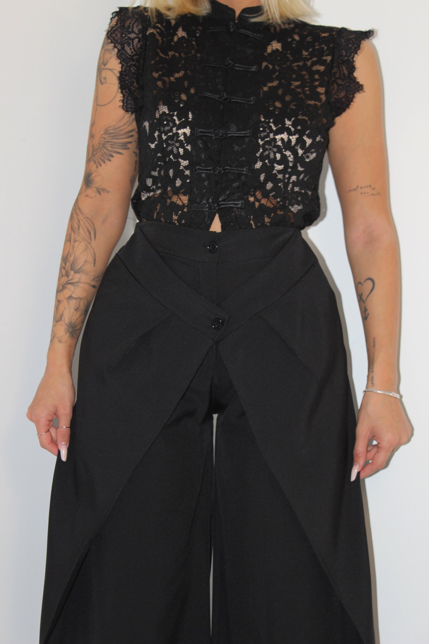 Pantalone doppia chiusura Nero