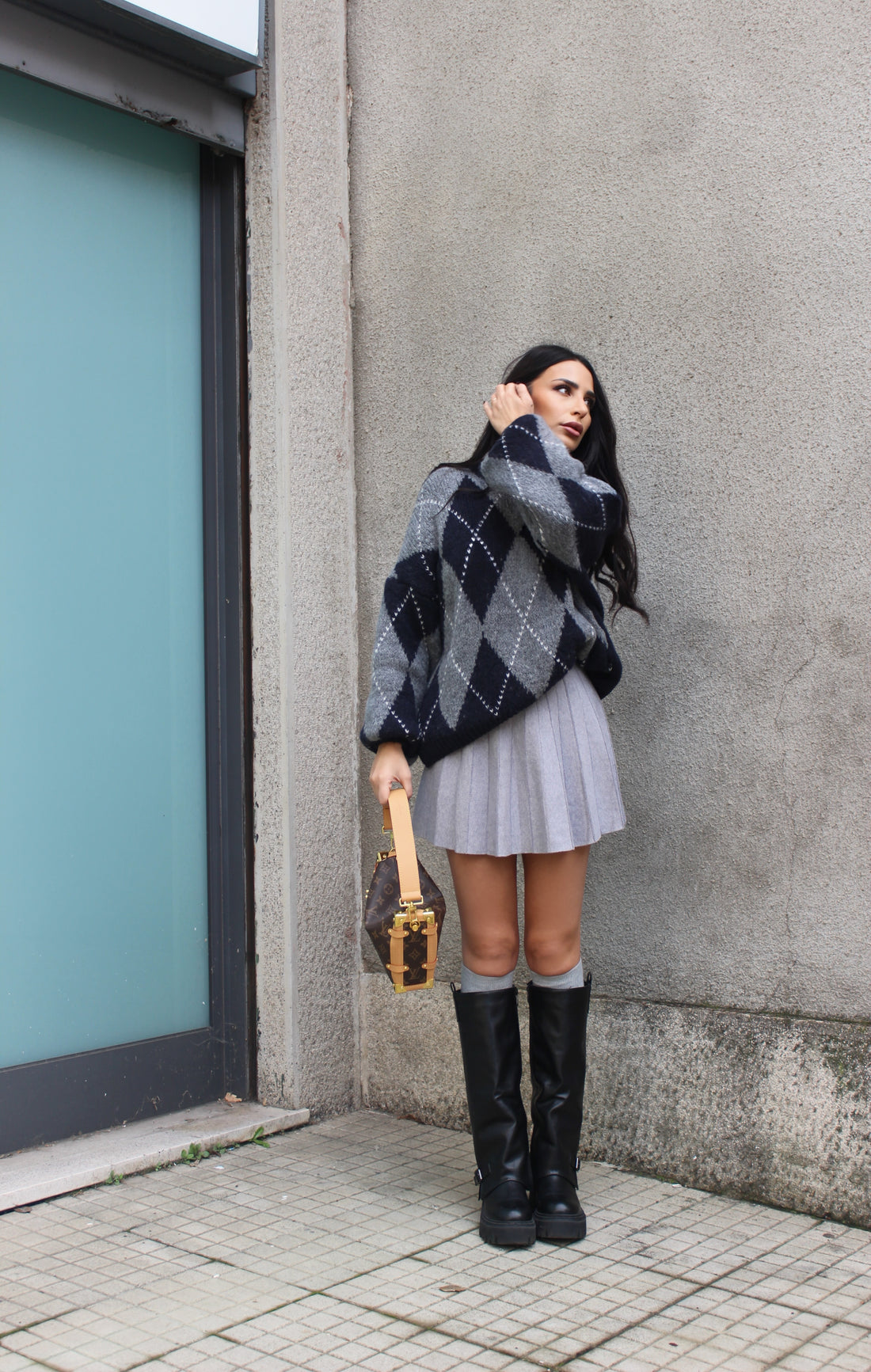 Gonna in viscosa Grey