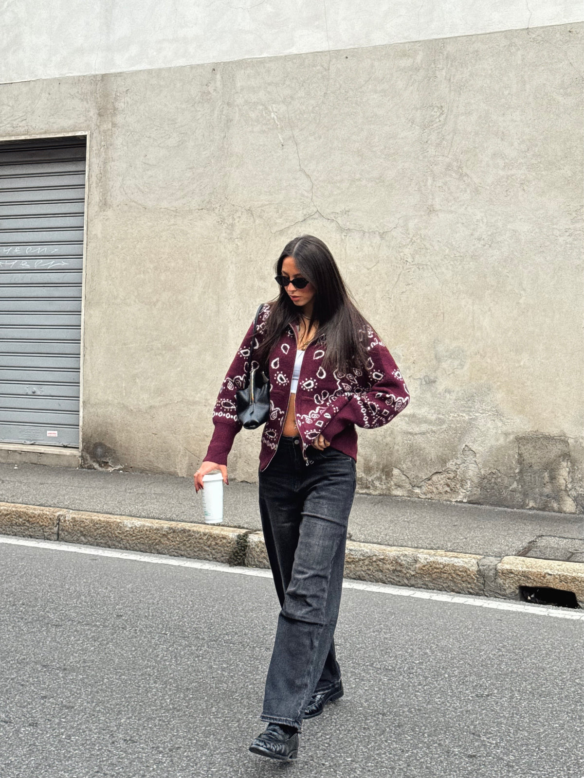 Cardigan Paisley burgundy