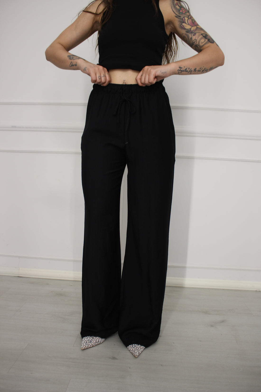 Pantaloni viscosa neri