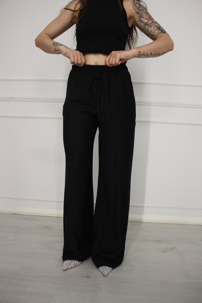 Pantaloni viscosa neri