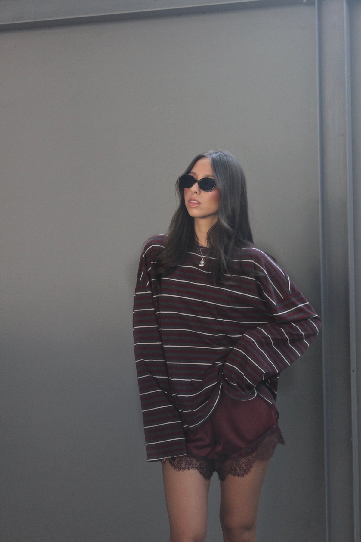 Maglia stripes lumina bordeaux