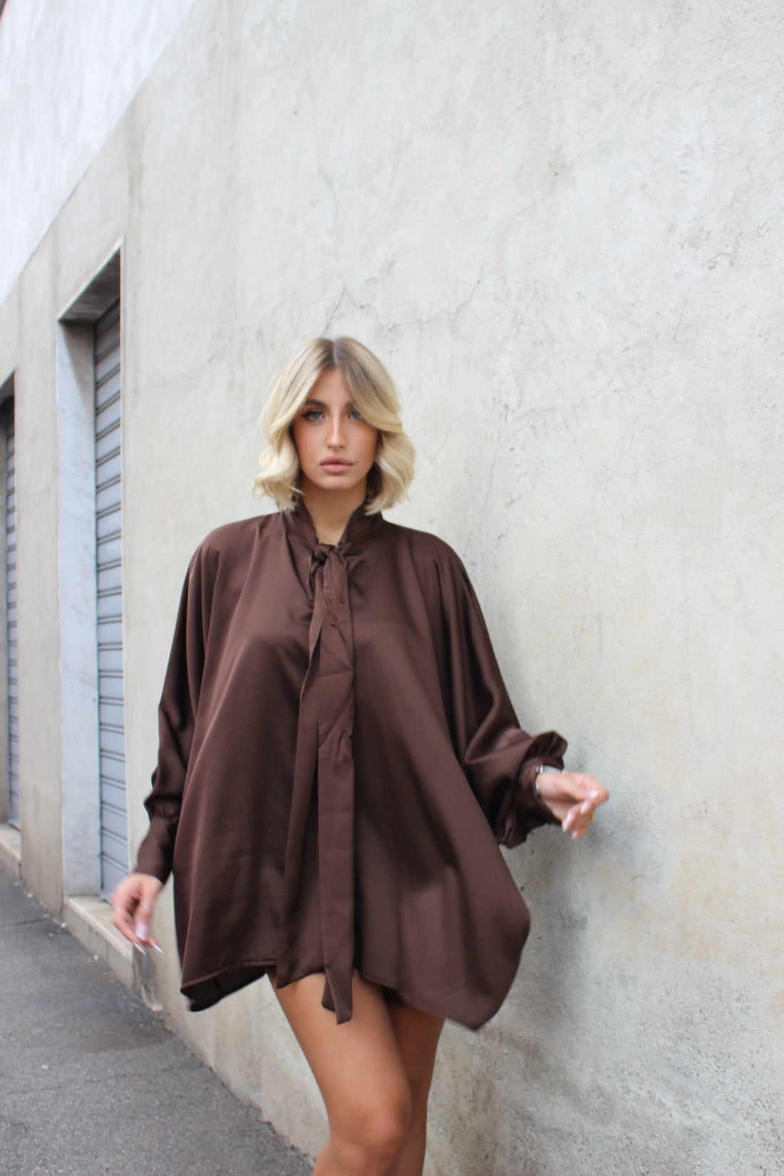 MaxiBlusa Satin Cioccolato