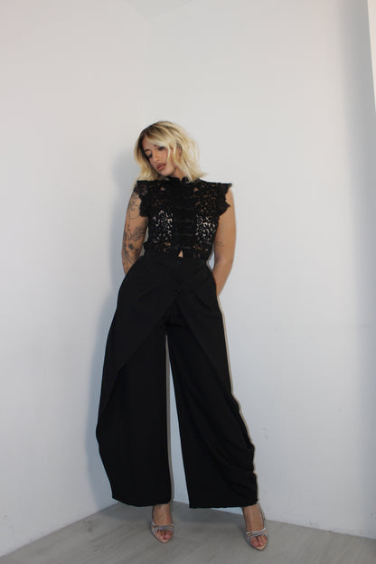 Pantalone doppia chiusura Nero