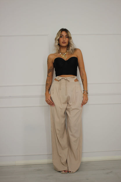 Pantalone Cut Out Beige
