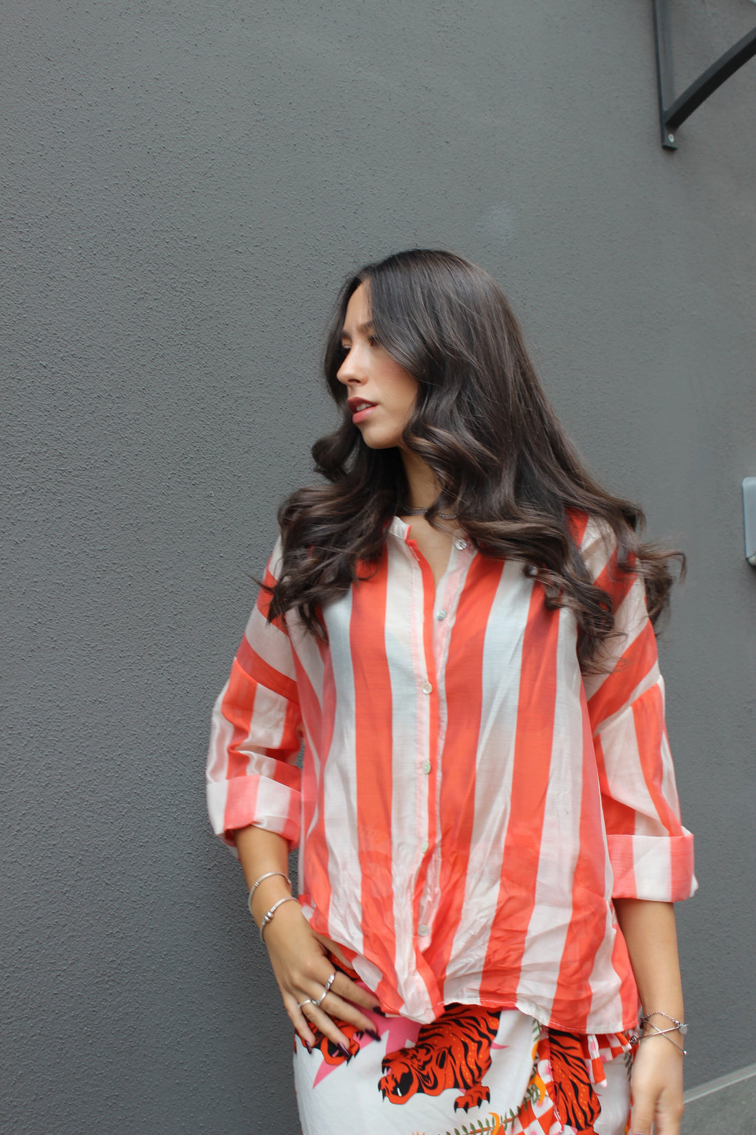 Camicia lines arancio