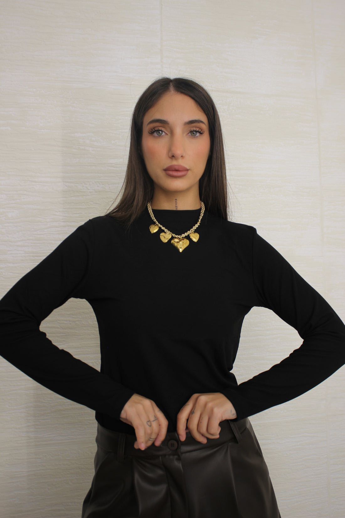 Maglia  Basic in Viscosa Nero