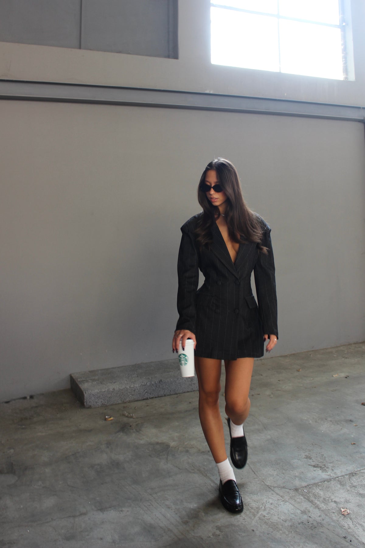 Blazer dress gessato