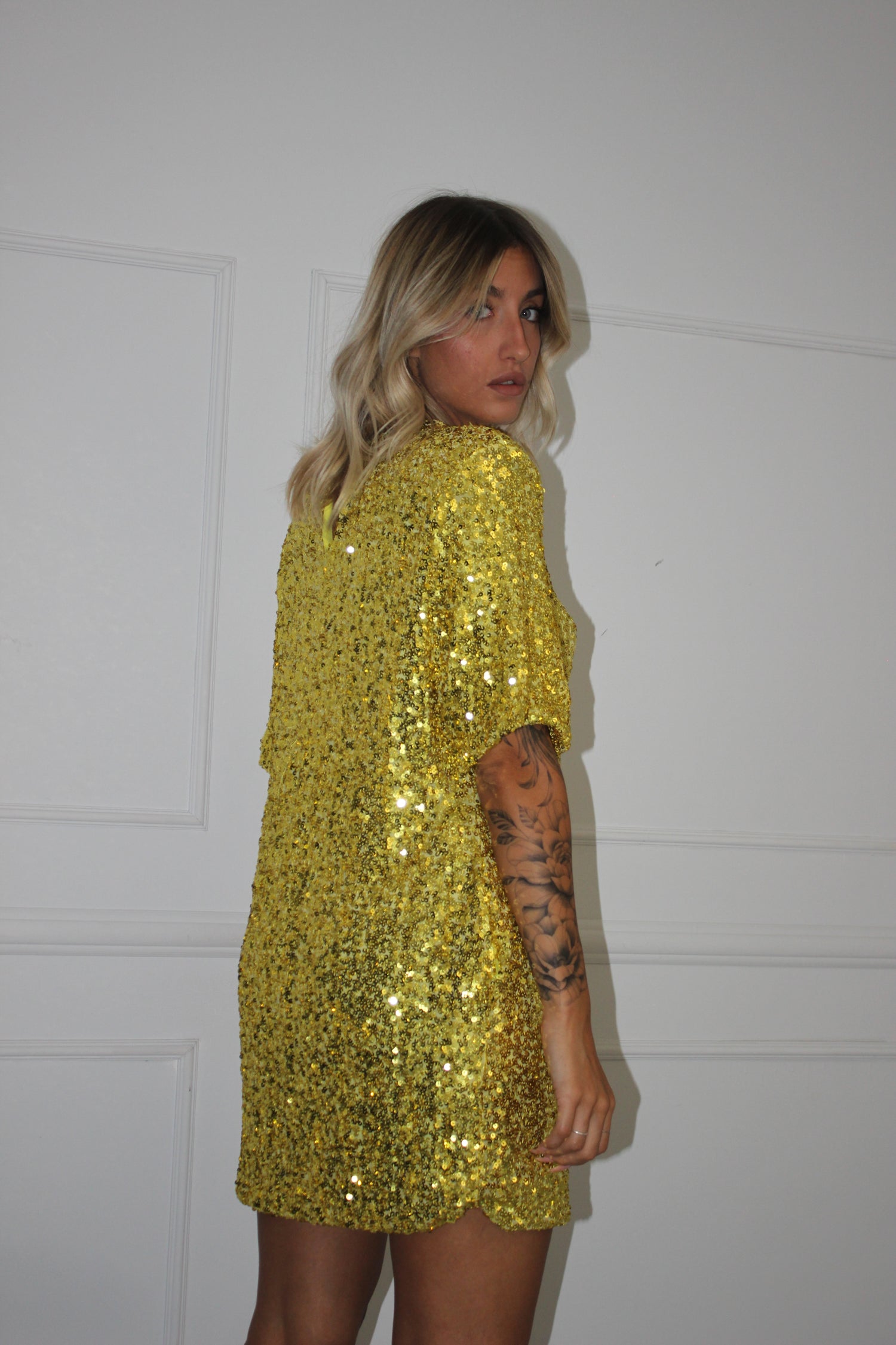 Maxi maglia Lumina Paillettes giallo