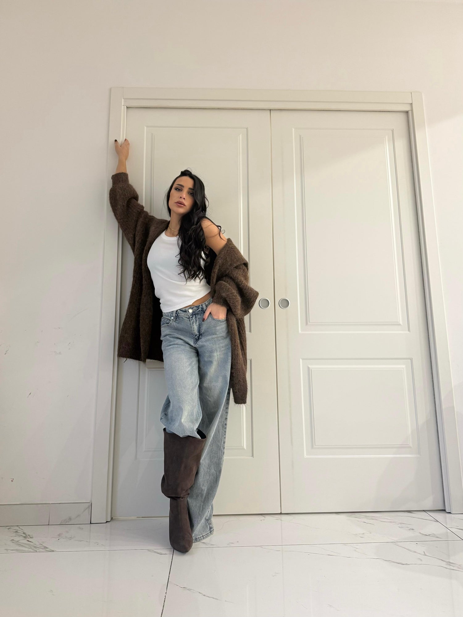 Cardigan Midi con cappuccio