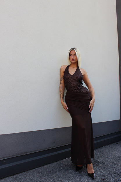 Abito halter strass