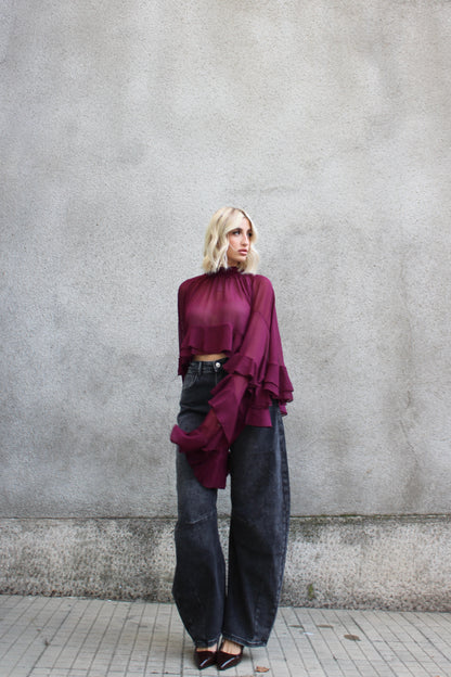 Blusa Voilè Bordeaux