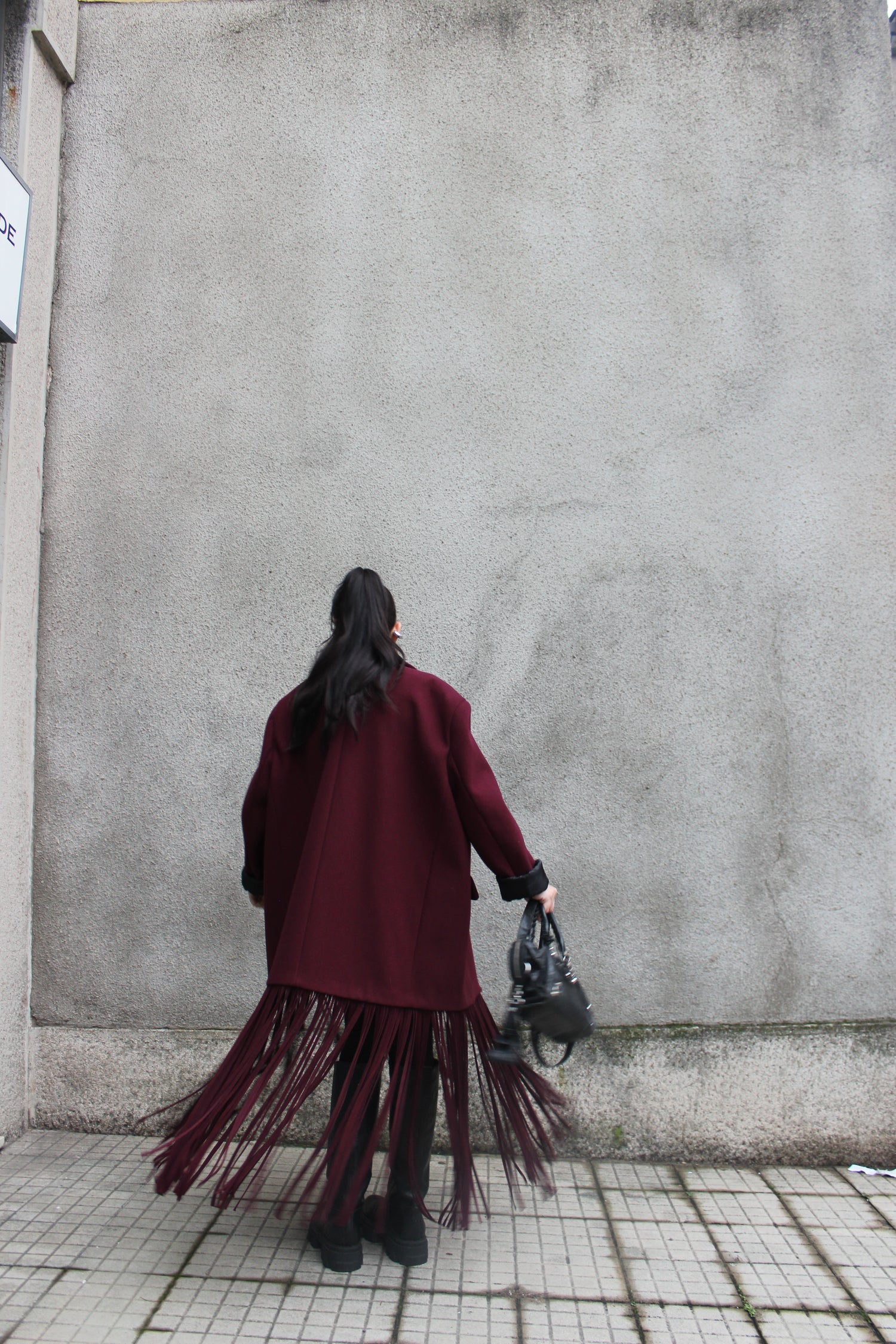 Cappotto Lumina Frange Bordeaux