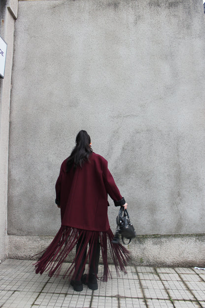 Cappotto Lumina Frange Bordeaux